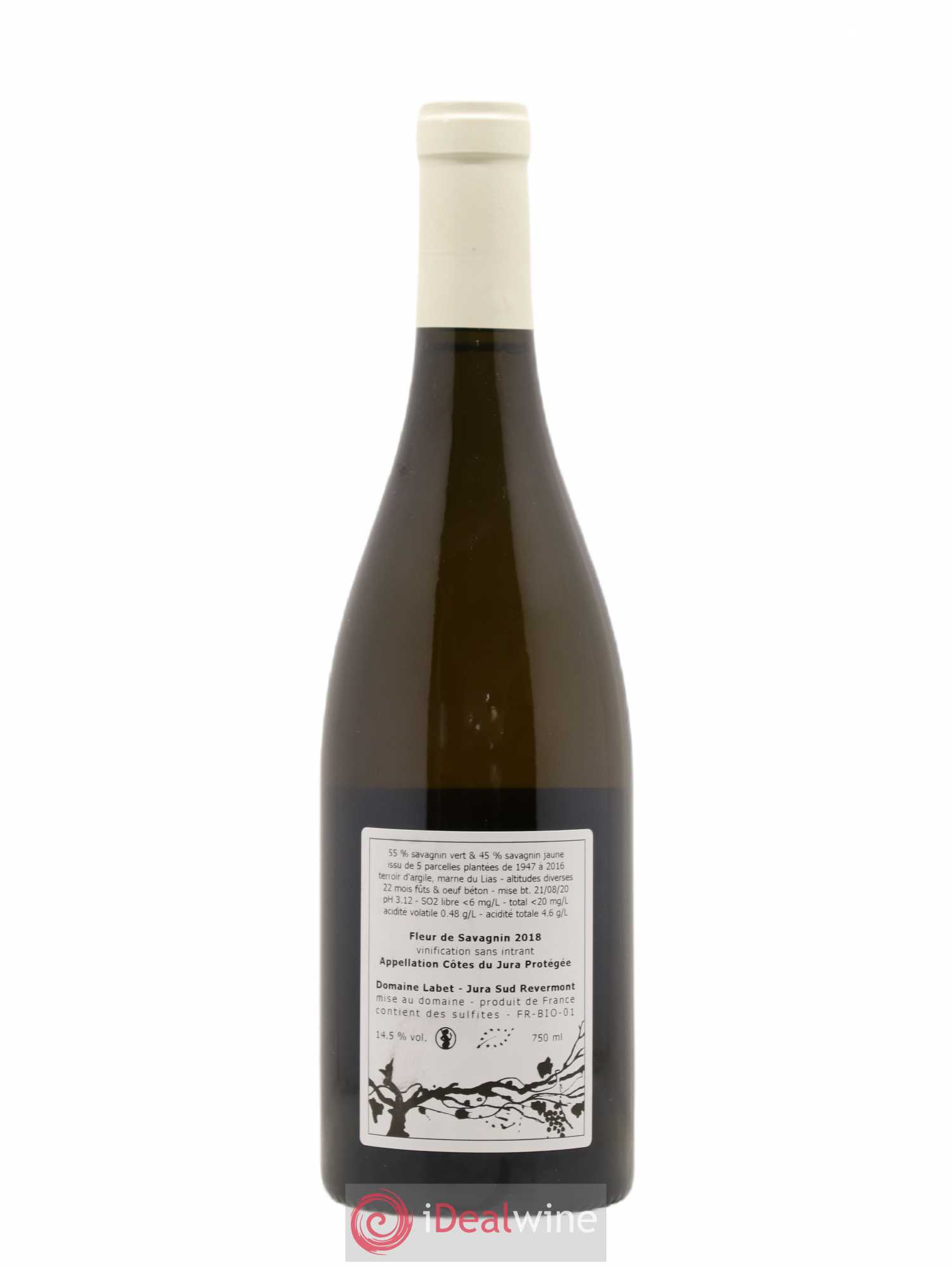 Côtes du Jura Fleur de Savagnin Romain - Julien  - Charline Labet 2018 - Lot de 1 bouteille - 1