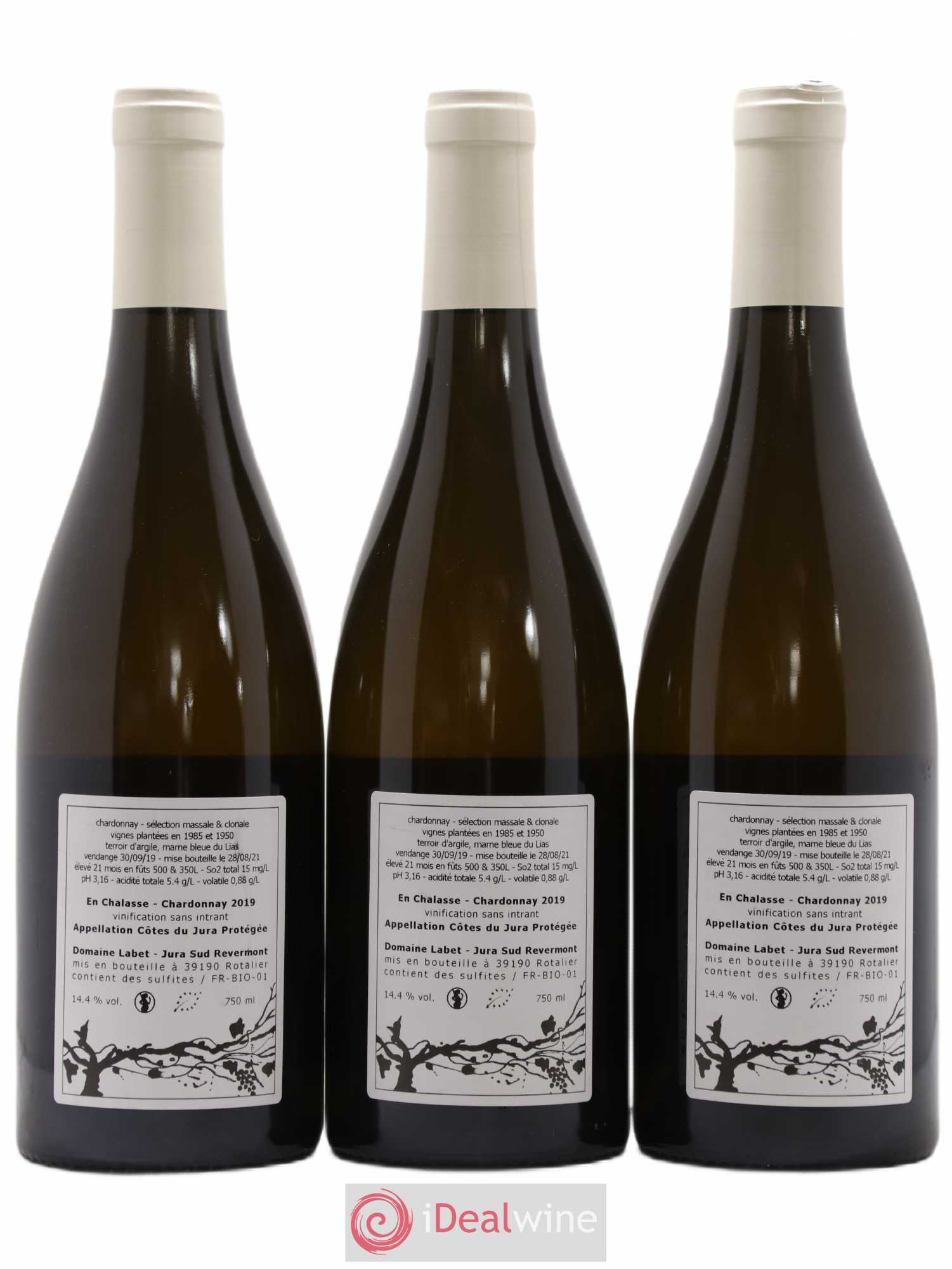 Côtes du Jura Chardonnay En Chalasse Romain - Julien - Charline Labet 2019 - Lot de 3 bouteilles - 1