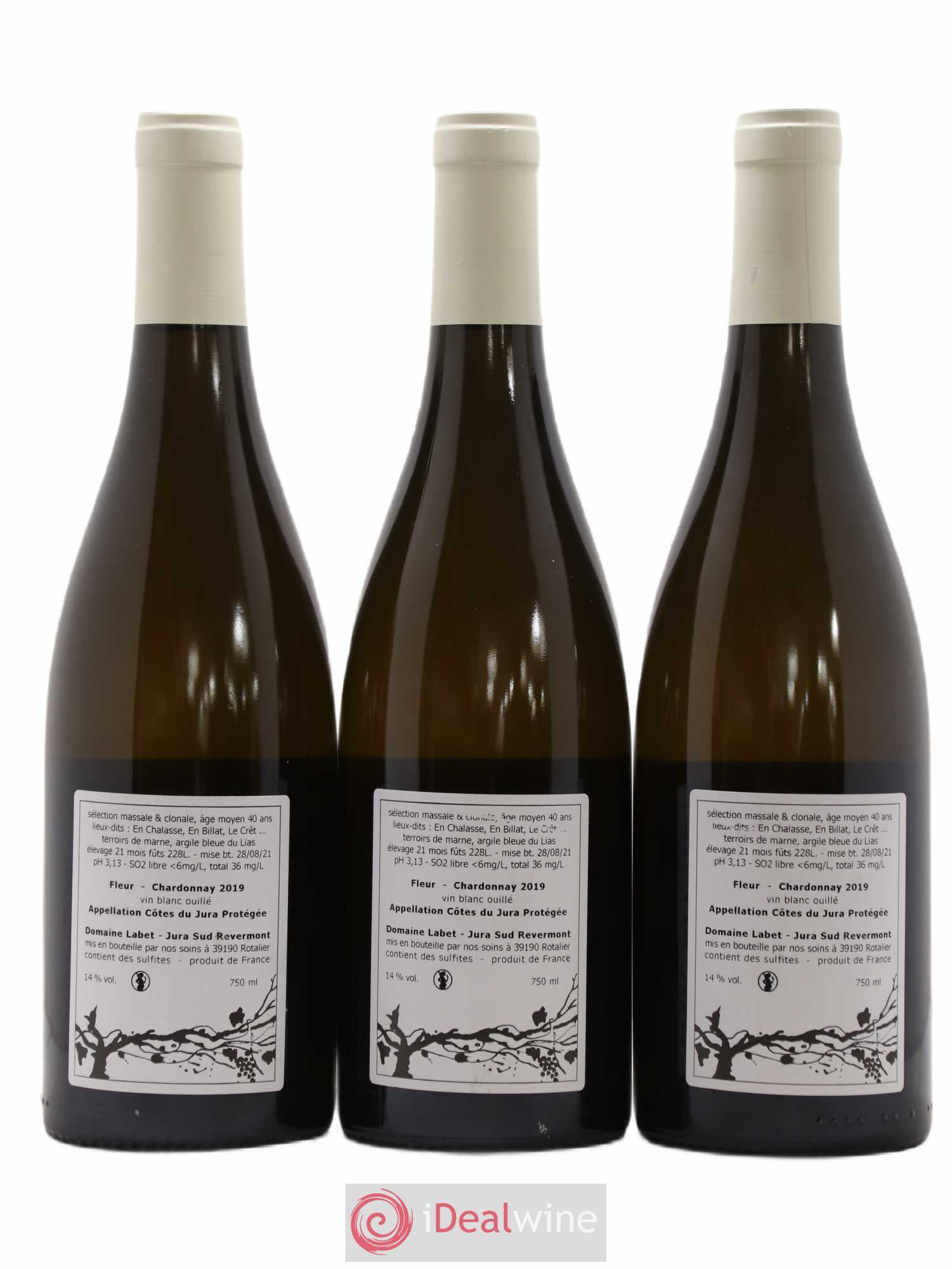 Côtes du Jura Chardonnay Fleur Romain - Julien  - Charline Labet 2019 - Lot de 3 bouteilles - 1