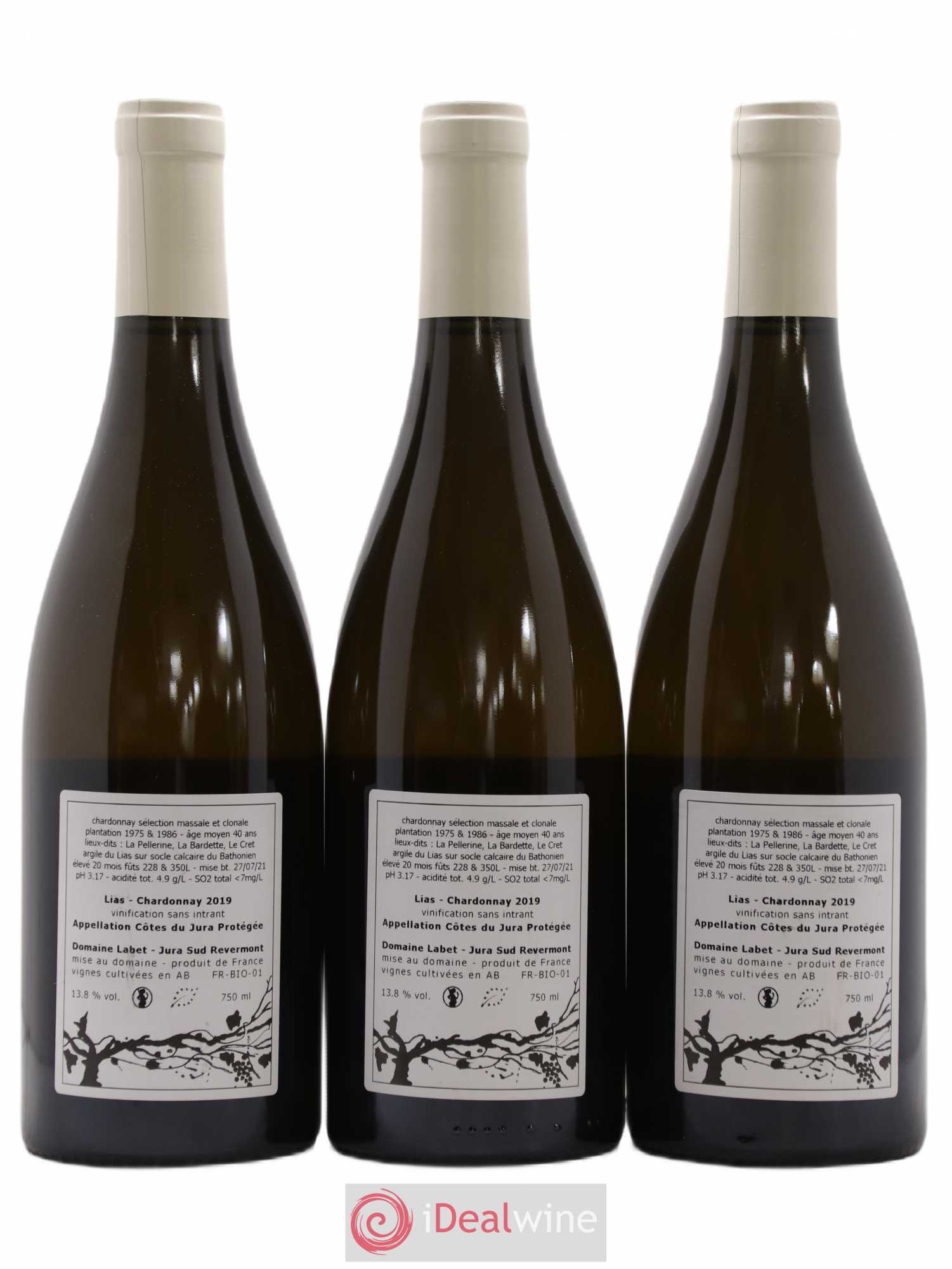 Côtes du Jura Chardonnay Lias Romain - Julien  - Charline Labet 2019 - Lot de 3 bouteilles - 1