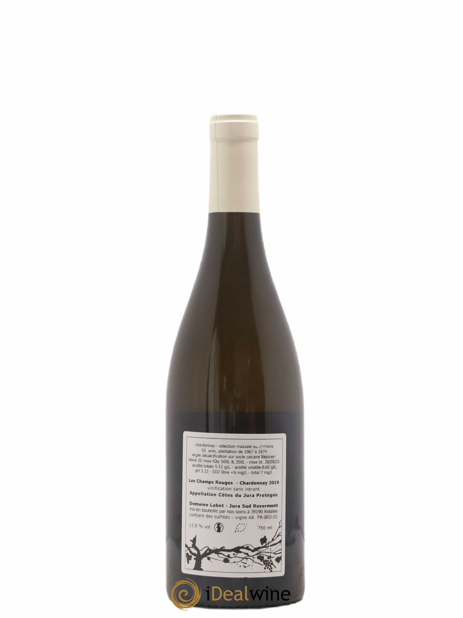 Côtes du Jura Chardonnay Les Champs Rouges Romain - Julien - Charline Labet 2019 - Lot de 1 bouteille - 1