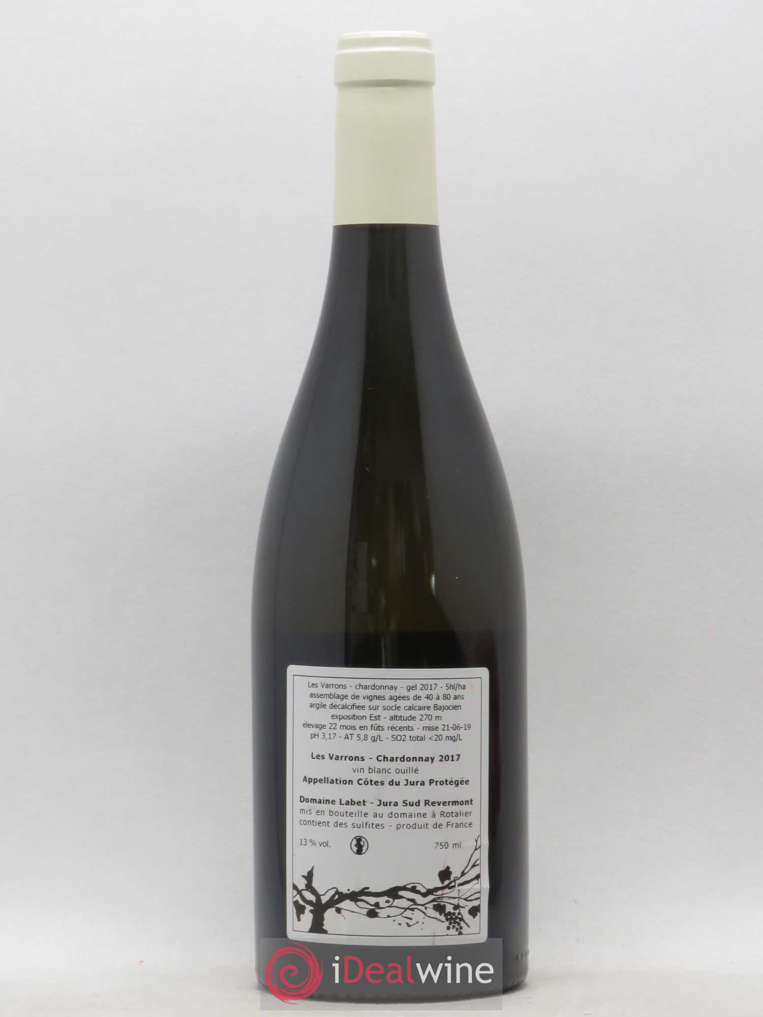 Côtes du Jura Chardonnay Les Varrons Romain - Julien - Charline Labet 2017 - Lot de 1 bouteille - 1