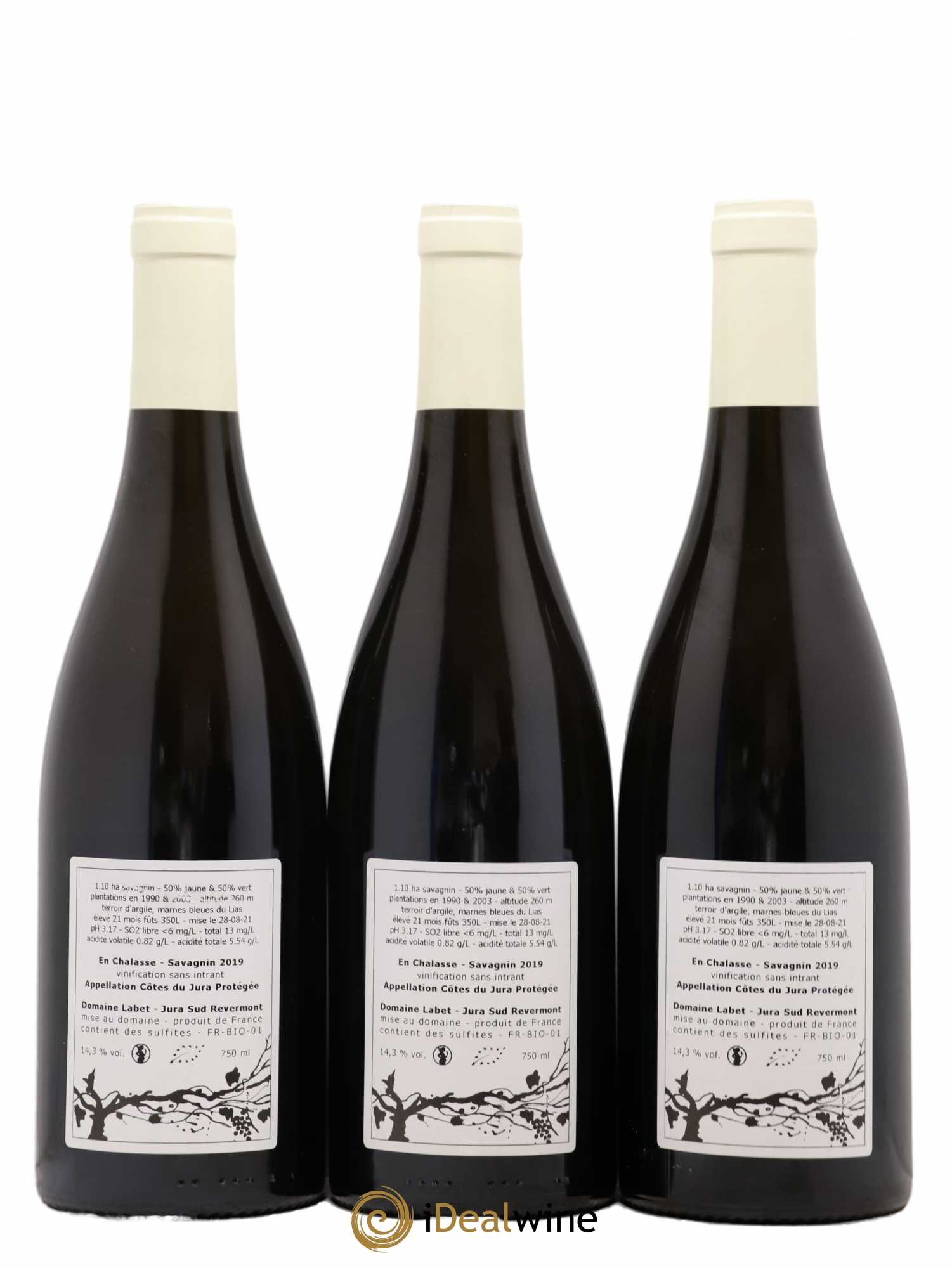 Côtes du Jura Fleur de Savagnin En Chalasse Romain - Julien - Charline Labet 2019 - Lot de 3 bouteilles - 1