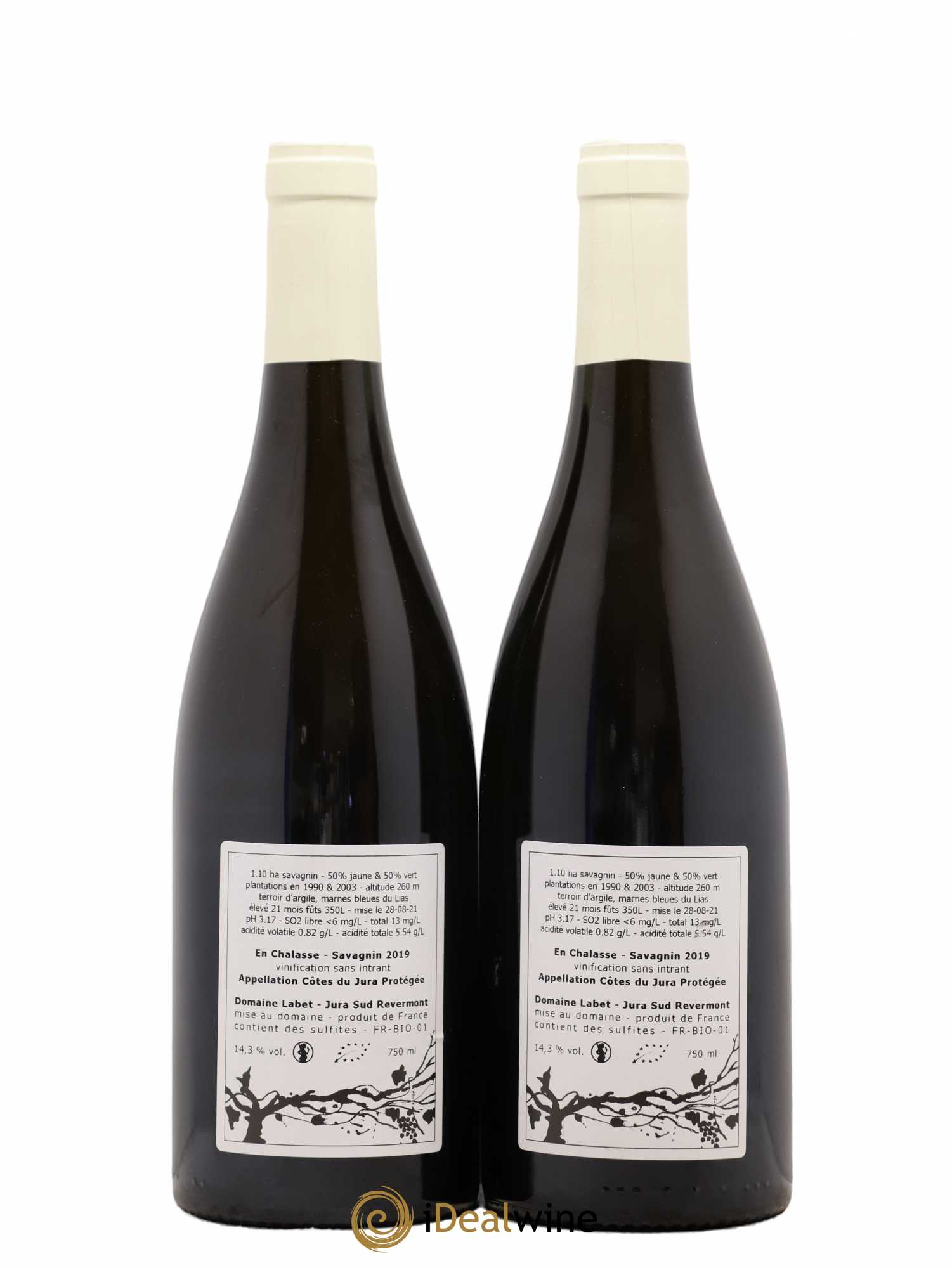Côtes du Jura Fleur de Savagnin En Chalasse Romain - Julien - Charline Labet 2019 - Lot de 2 bouteilles - 1