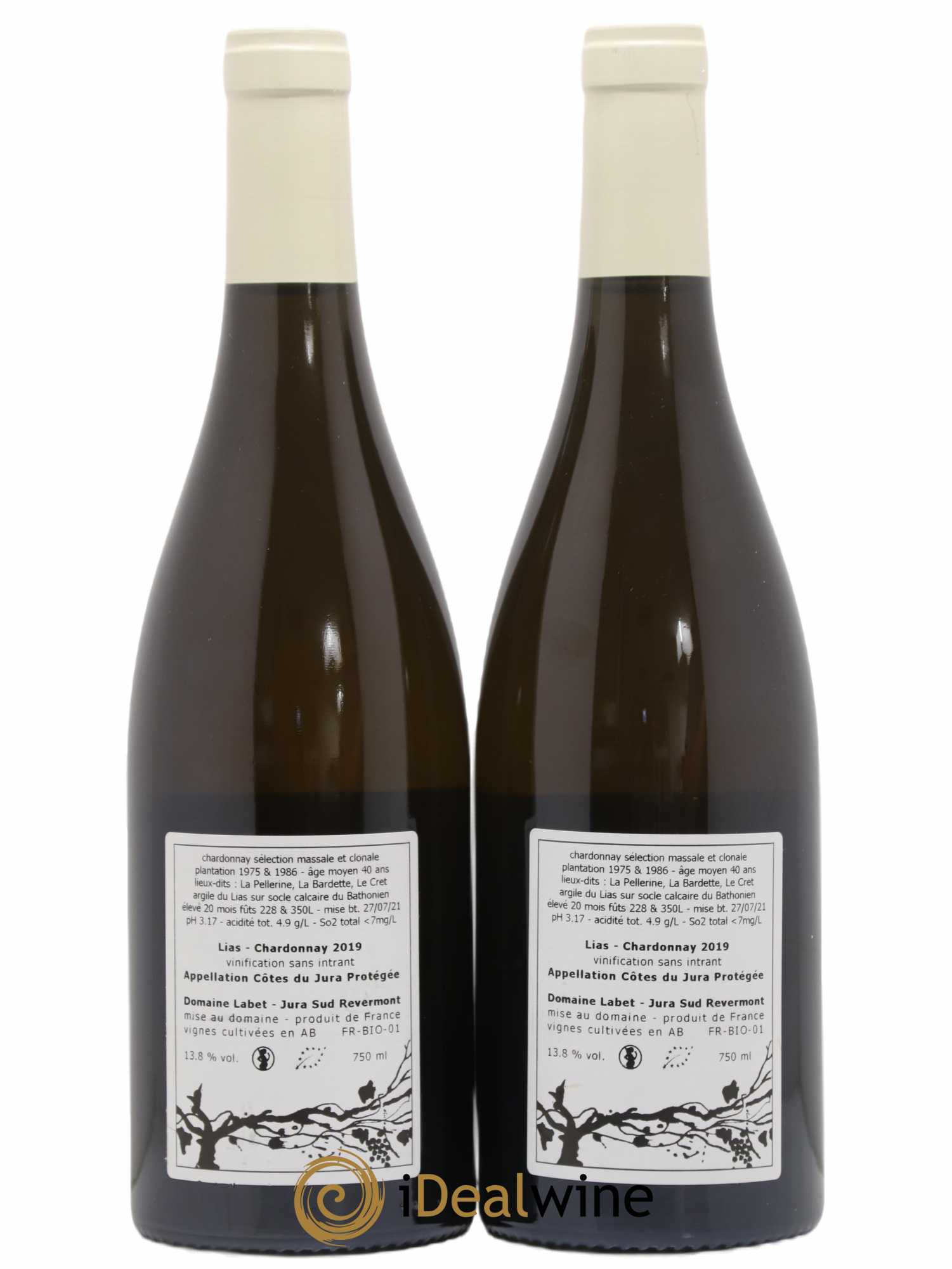 Côtes du Jura Chardonnay Lias Romain - Julien - Charline Labet 2019 - Lot de 2 bouteilles - 1