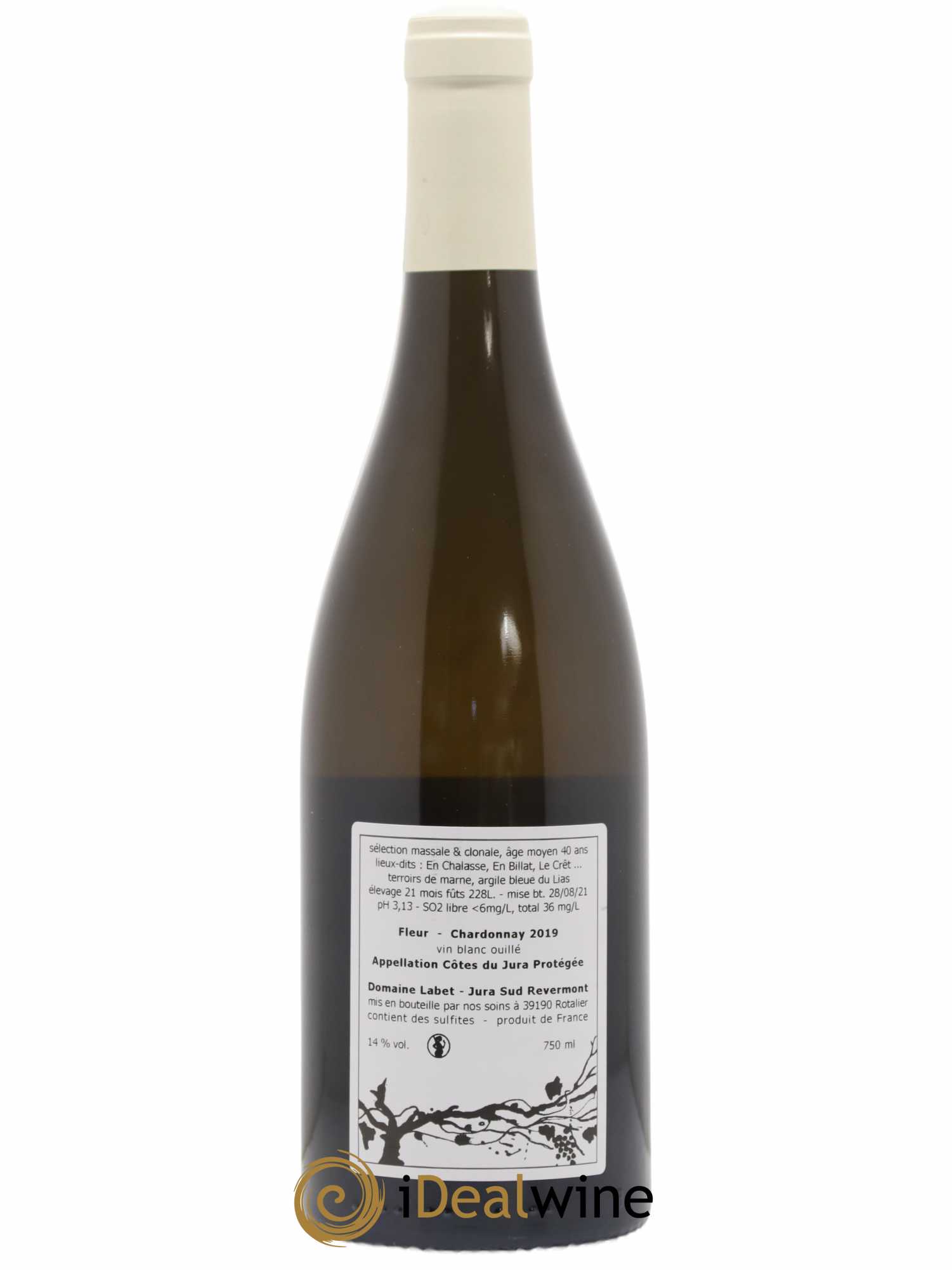 Côtes du Jura Chardonnay Fleur Romain - Julien - Charline Labet 2019 - Lot de 1 bouteille - 1