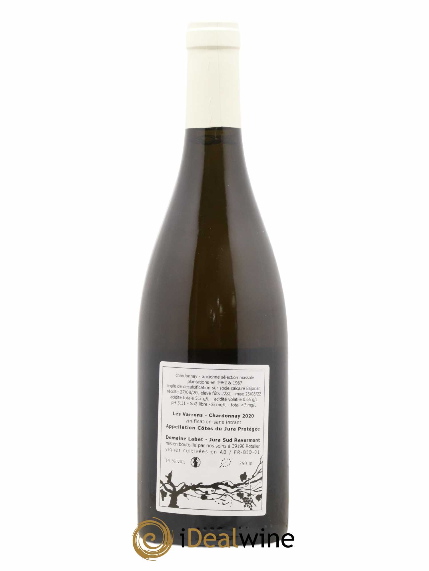Côtes du Jura Chardonnay Les Varrons Romain - Julien - Charline Labet 2020 - Lot de 1 bouteille - 1