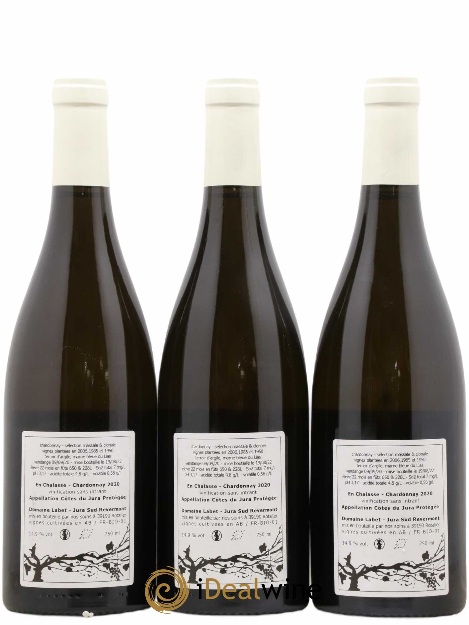 Côtes du Jura Chardonnay En Chalasse Romain - Julien - Charline Labet 2020 - Lot de 3 bouteilles - 1