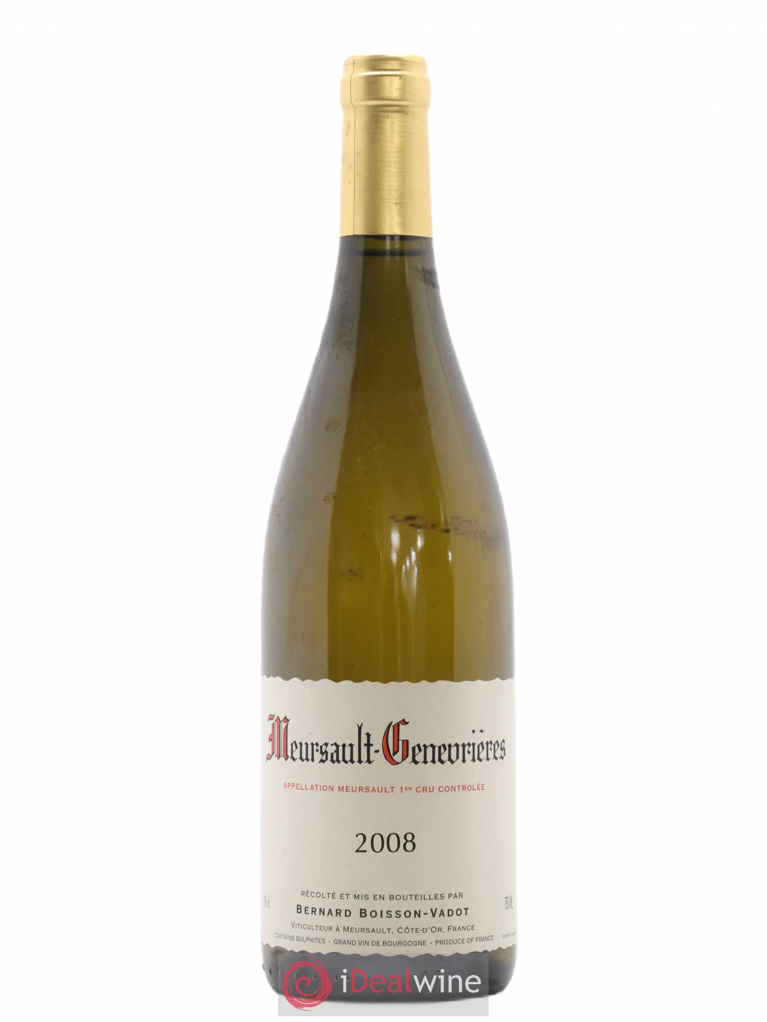 Meursault 1er Cru Genevrières Boisson-Vadot (Domaine) 2008 - Lot de 1 bouteille - 0