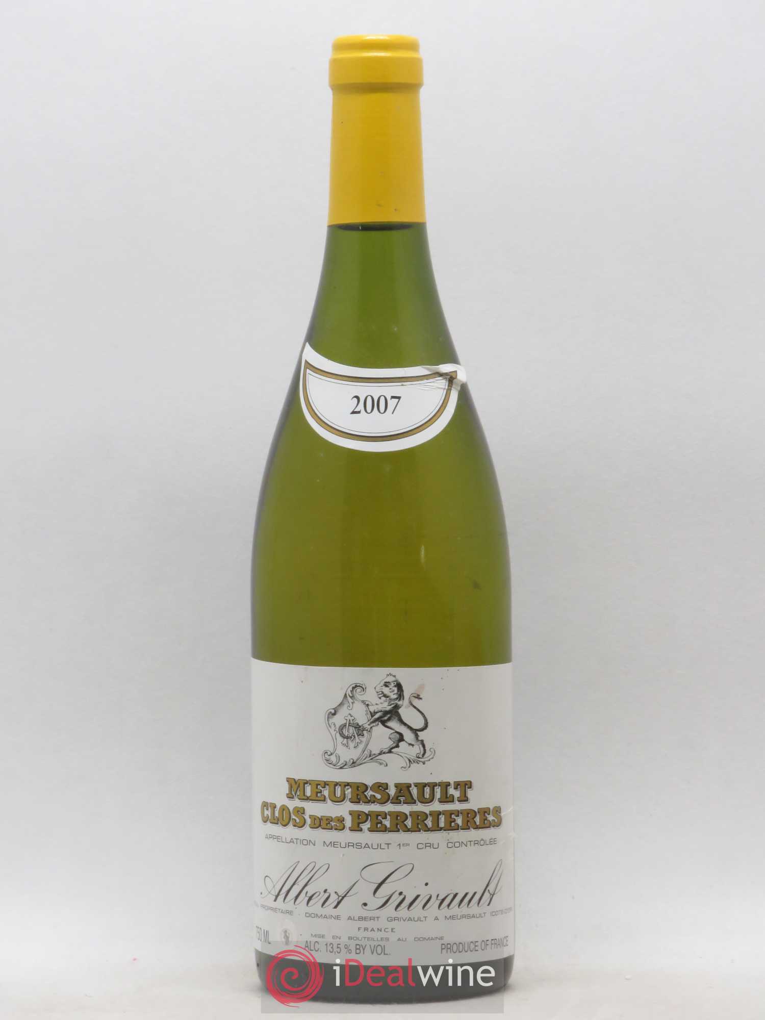 Meursault 1er Cru Clos des Perrières Monopole Albert Grivault 2007 - Lot de 1 bouteille - 0