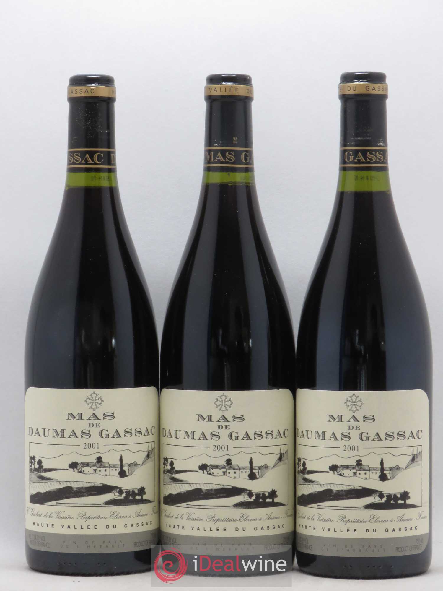 Saint-Guilhem-le-Désert - Cité d'Aniane Mas Daumas Gassac Famille Guibert de La Vaissière 2001 - Lot de 6 bouteilles - 1