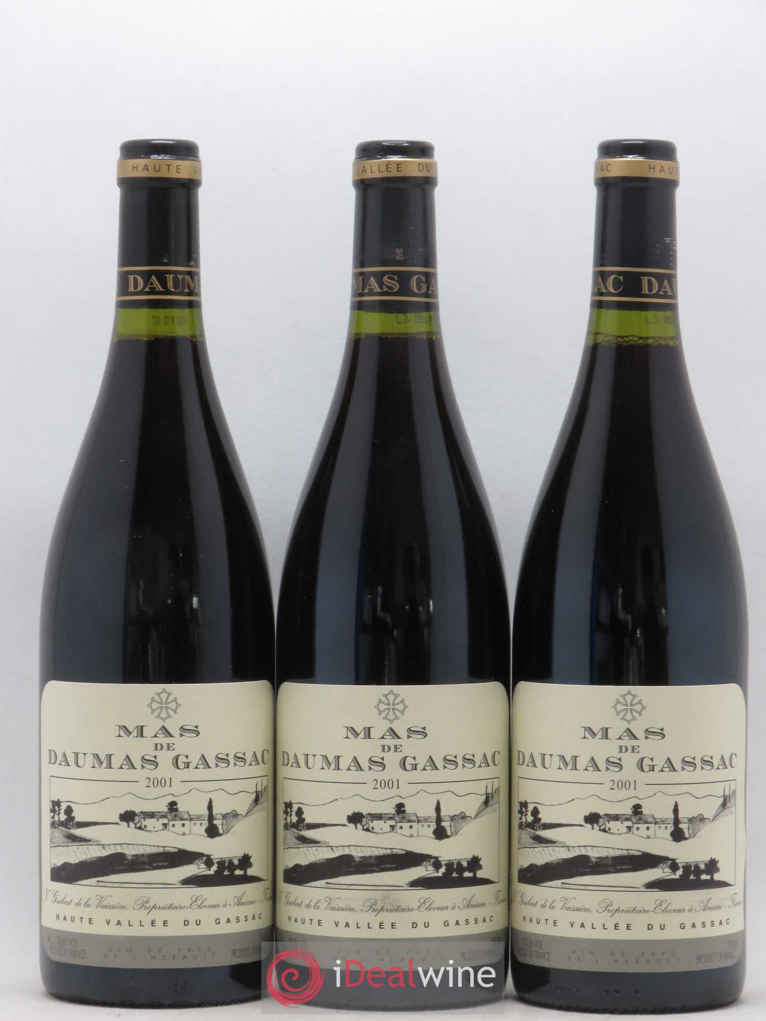 Saint-Guilhem-le-Désert - Cité d'Aniane Mas Daumas Gassac Famille Guibert de La Vaissière 2001 - Lot de 6 bouteilles - 1
