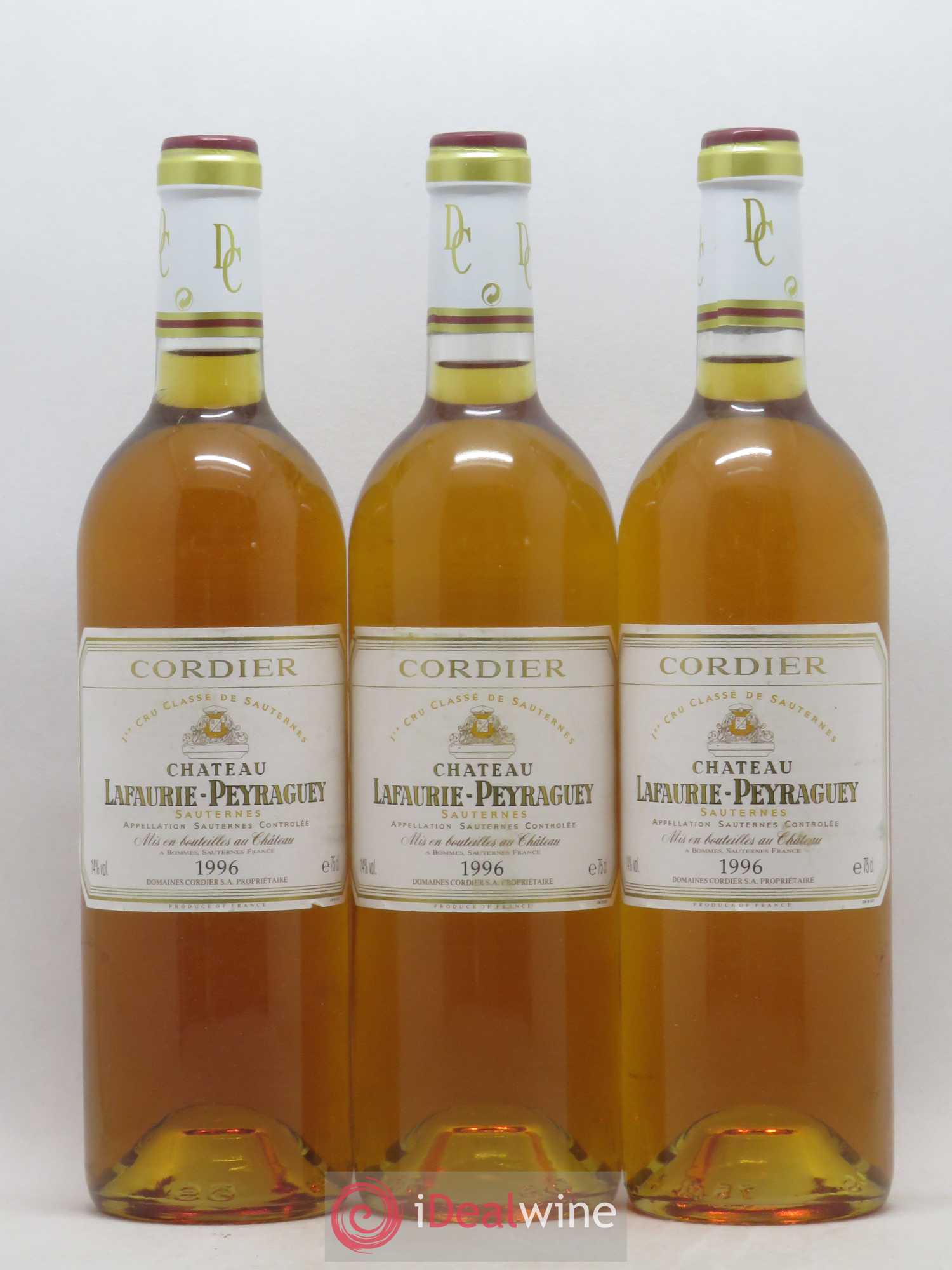 Château Lafaurie-Peyraguey 1er Grand Cru Classé 1996 - Lotto di 3 bottiglie - 0