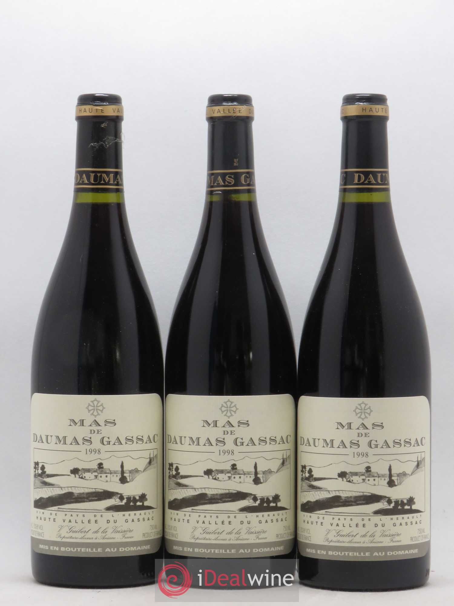 Saint-Guilhem-le-Désert - Cité d'Aniane Mas Daumas Gassac Famille Guibert de La Vaissière 1998 - Lot de 6 bouteilles - 1