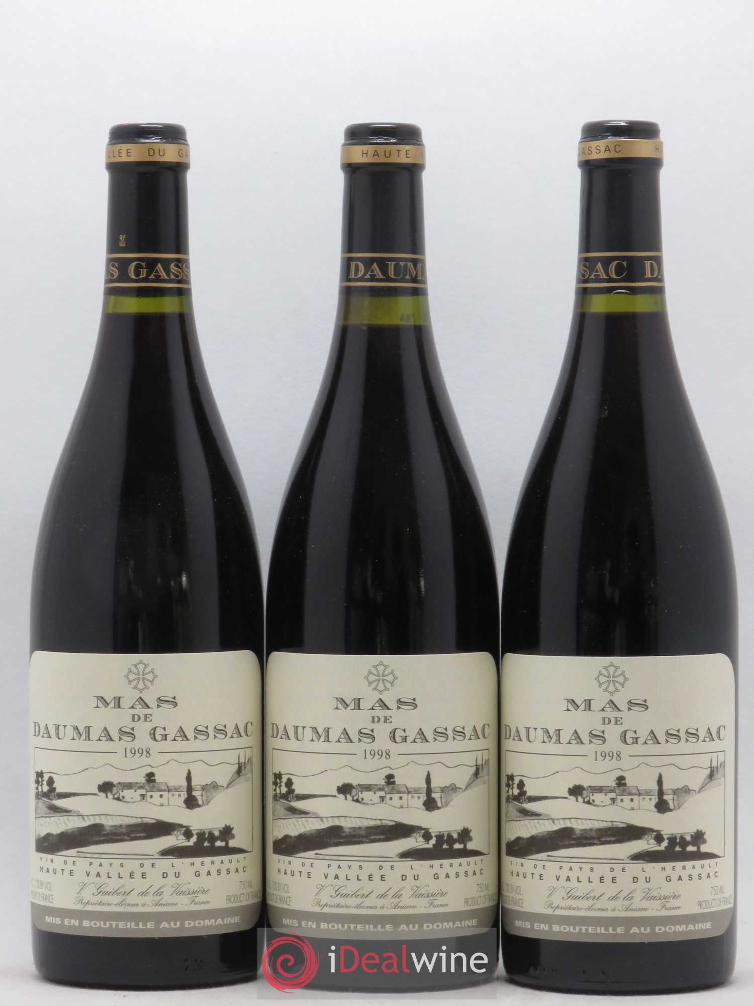 Saint-Guilhem-le-Désert - Cité d'Aniane Mas Daumas Gassac Famille Guibert de La Vaissière 1998 - Lot de 6 bouteilles - 1