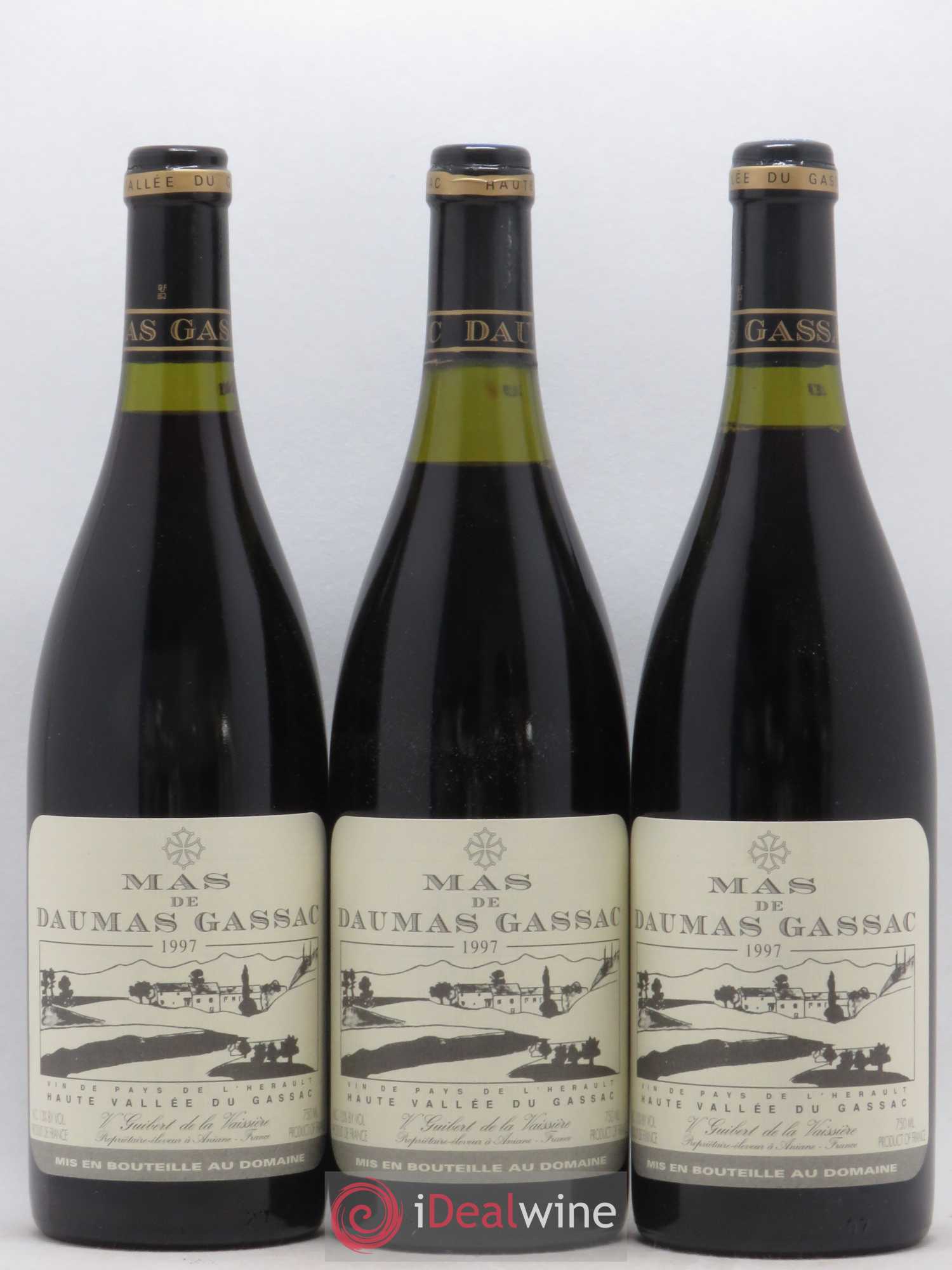 Saint-Guilhem-le-Désert - Cité d'Aniane Mas Daumas Gassac Famille Guibert de La Vaissière 1997 - Lot de 6 bouteilles - 1