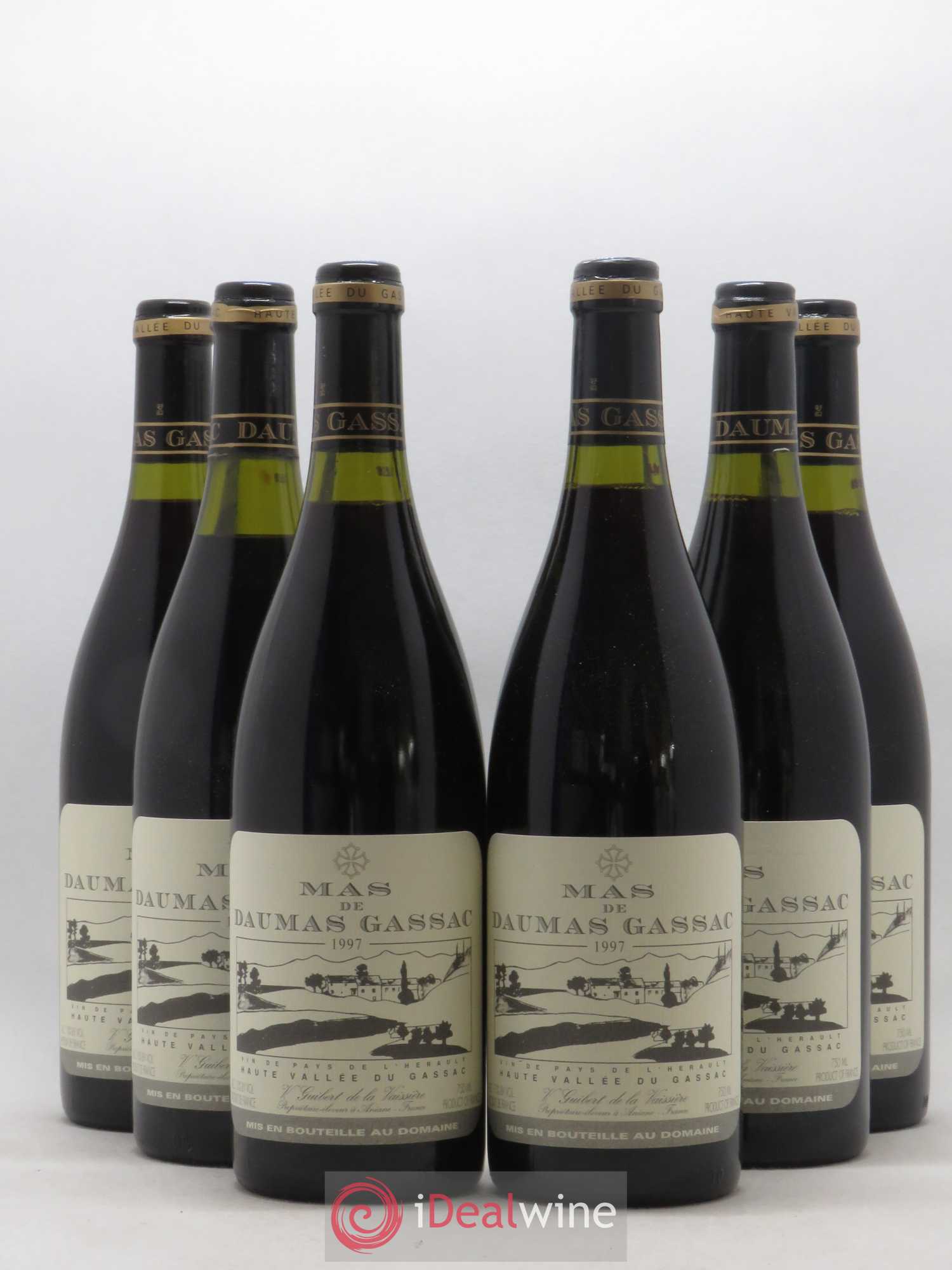 Saint-Guilhem-le-Désert - Cité d'Aniane Mas Daumas Gassac Famille Guibert de La Vaissière 1997 - Lot de 6 bouteilles - 0