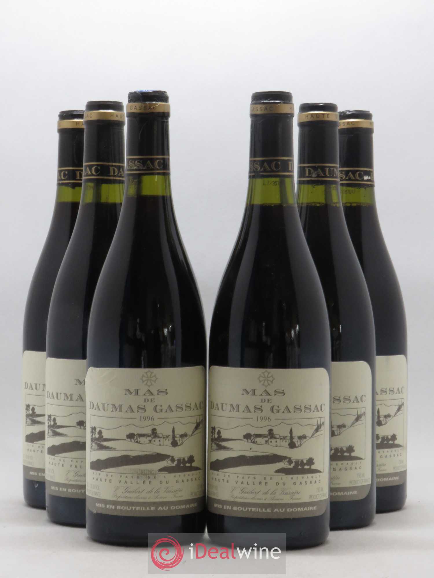 Saint-Guilhem-le-Désert - Cité d'Aniane Mas Daumas Gassac Famille Guibert de La Vaissière 1996 - Lot de 6 bouteilles - 0
