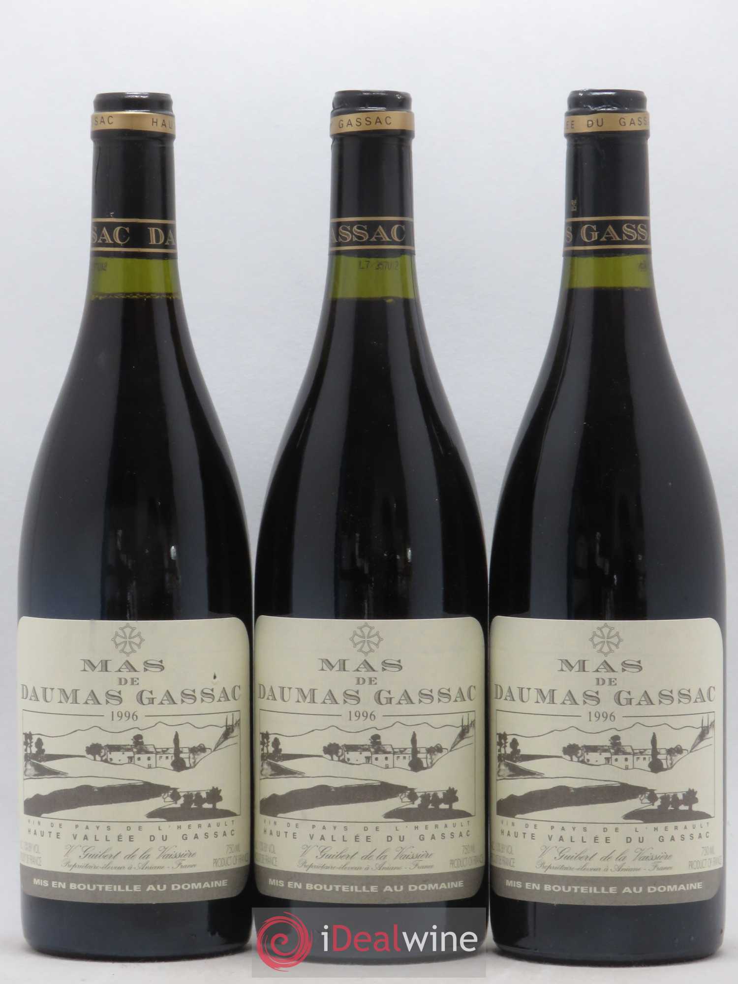 Saint-Guilhem-le-Désert - Cité d'Aniane Mas Daumas Gassac Famille Guibert de La Vaissière 1996 - Lot de 6 bouteilles - 1