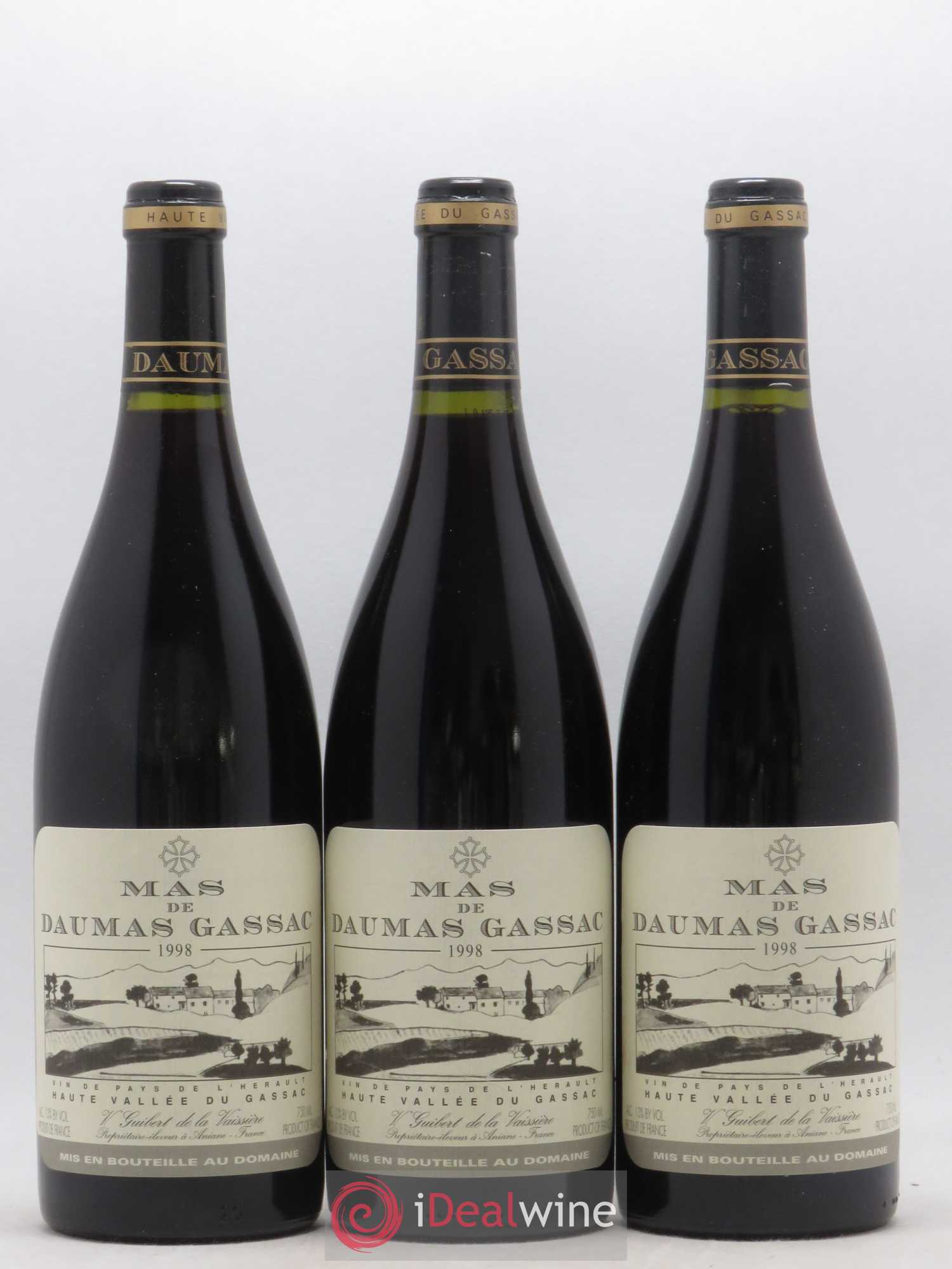Saint-Guilhem-le-Désert - Cité d'Aniane Mas Daumas Gassac Famille Guibert de La Vaissière 1998 - Lot de 6 bouteilles - 1