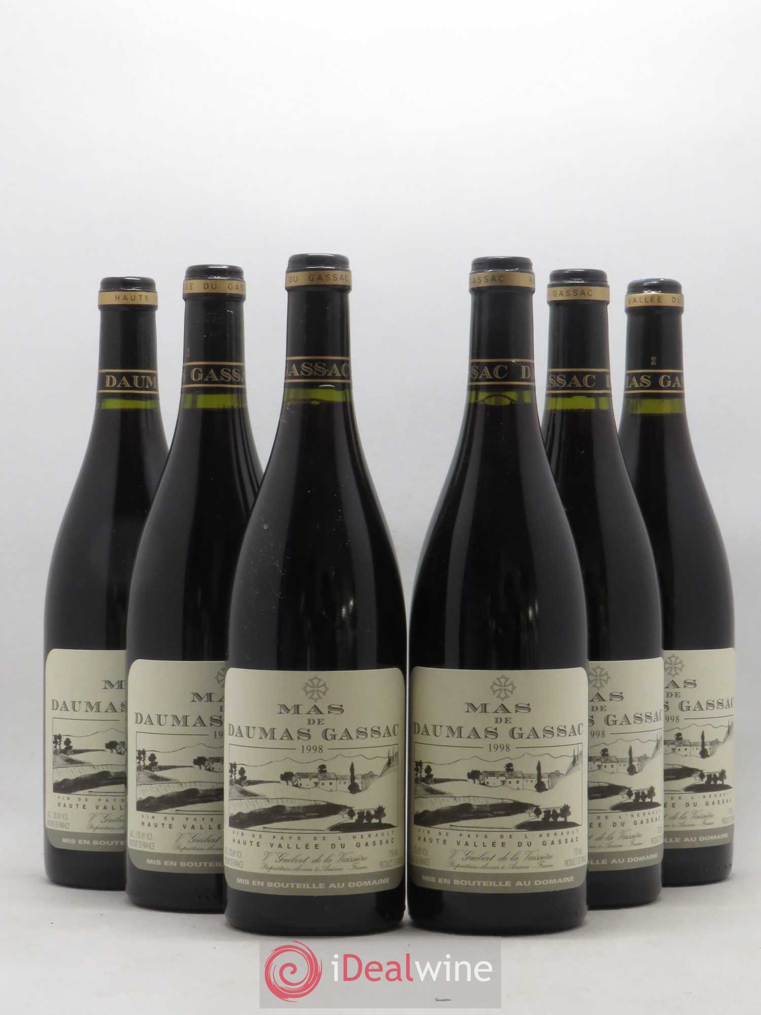 Saint-Guilhem-le-Désert - Cité d'Aniane Mas Daumas Gassac Famille Guibert de La Vaissière 1998 - Lot de 6 bouteilles - 0