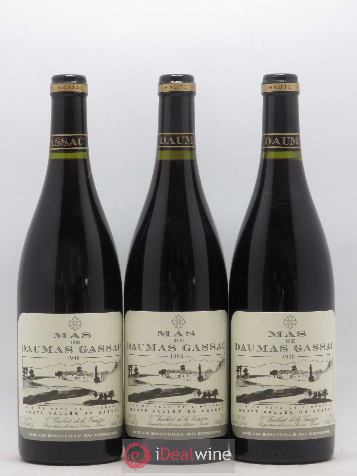 Saint-Guilhem-le-Désert - Cité d'Aniane Mas Daumas Gassac Famille Guibert de La Vaissière 1998 - Lot de 6 bouteilles - 1