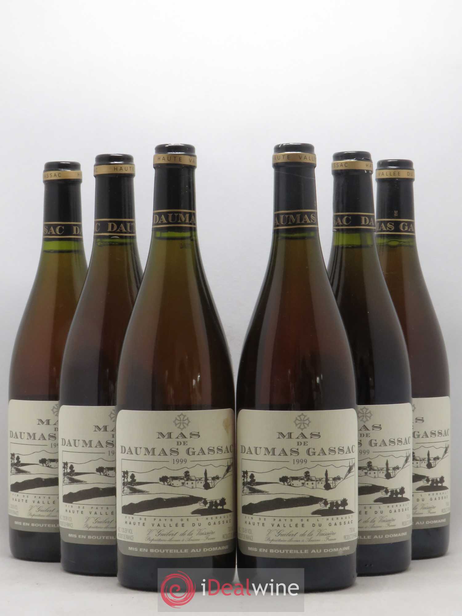 Saint-Guilhem-le-Désert - Cité d'Aniane Mas Daumas Gassac Famille Guibert de La Vaissière 1999 - Lot de 6 bouteilles - 0