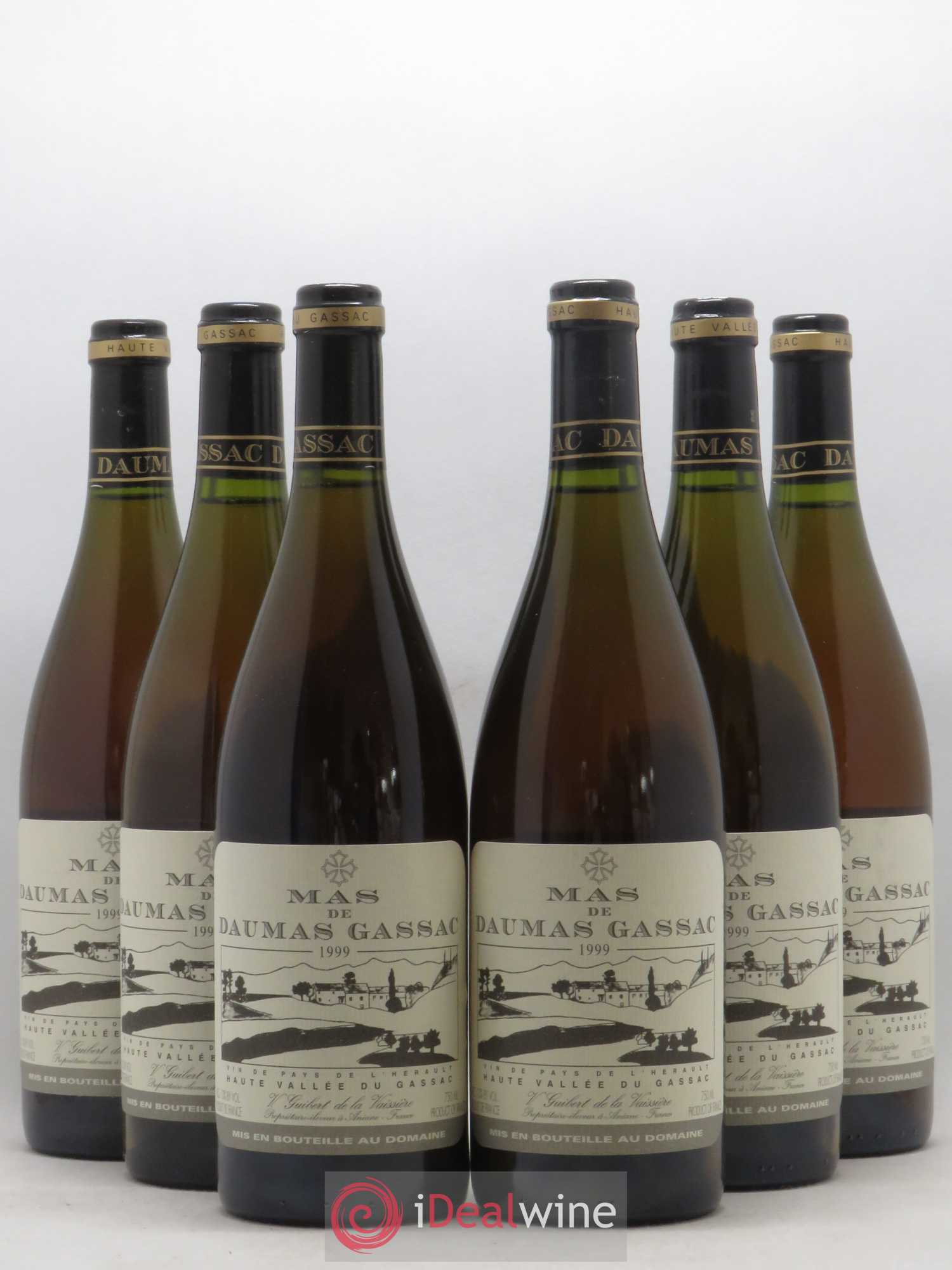 Saint-Guilhem-le-Désert - Cité d'Aniane Mas Daumas Gassac Famille Guibert de La Vaissière 1999 - Lot de 6 bouteilles - 0