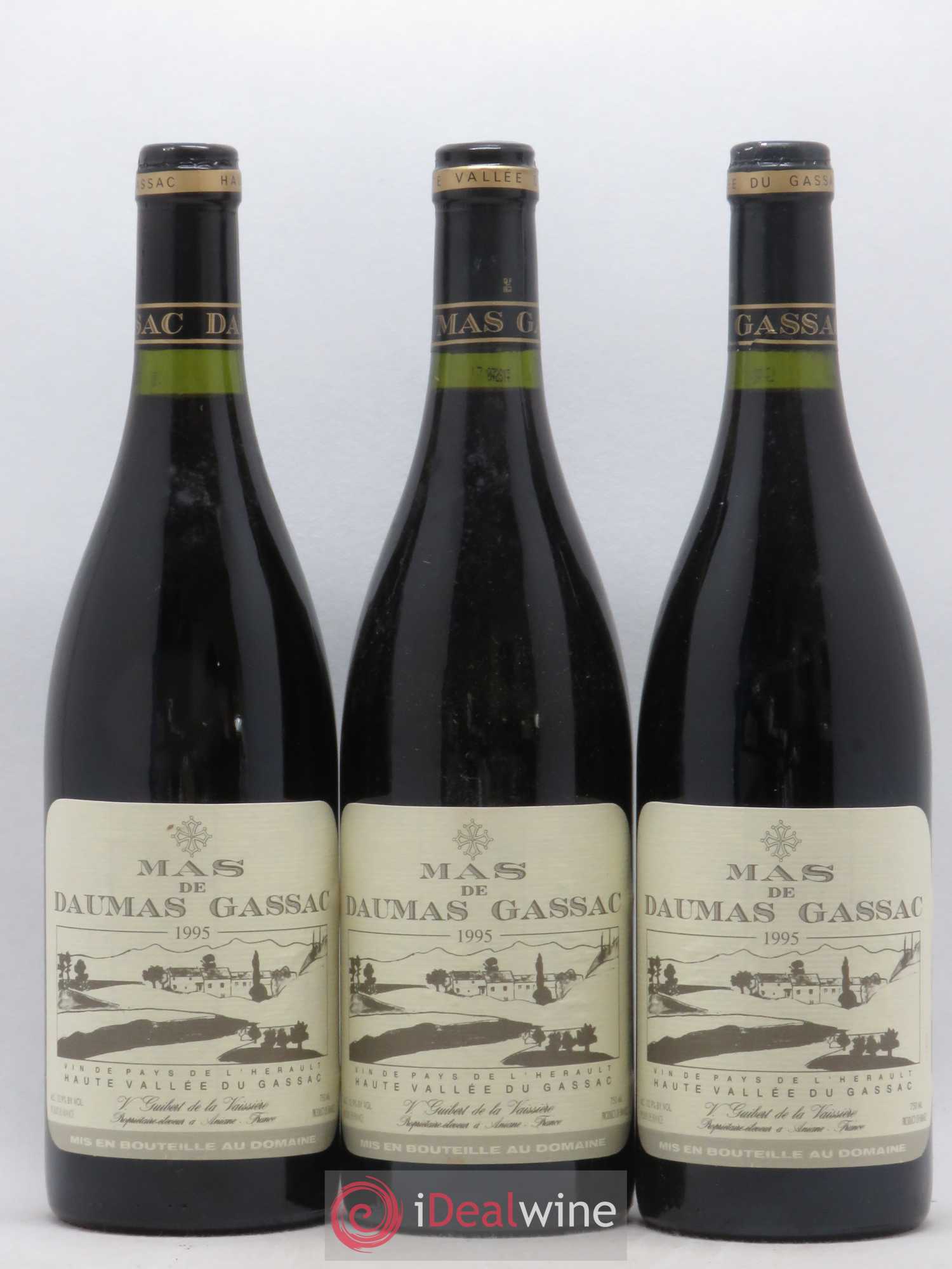Saint-Guilhem-le-Désert - Cité d'Aniane Mas Daumas Gassac Famille Guibert de La Vaissière 1995 - Lot de 6 bouteilles - 1