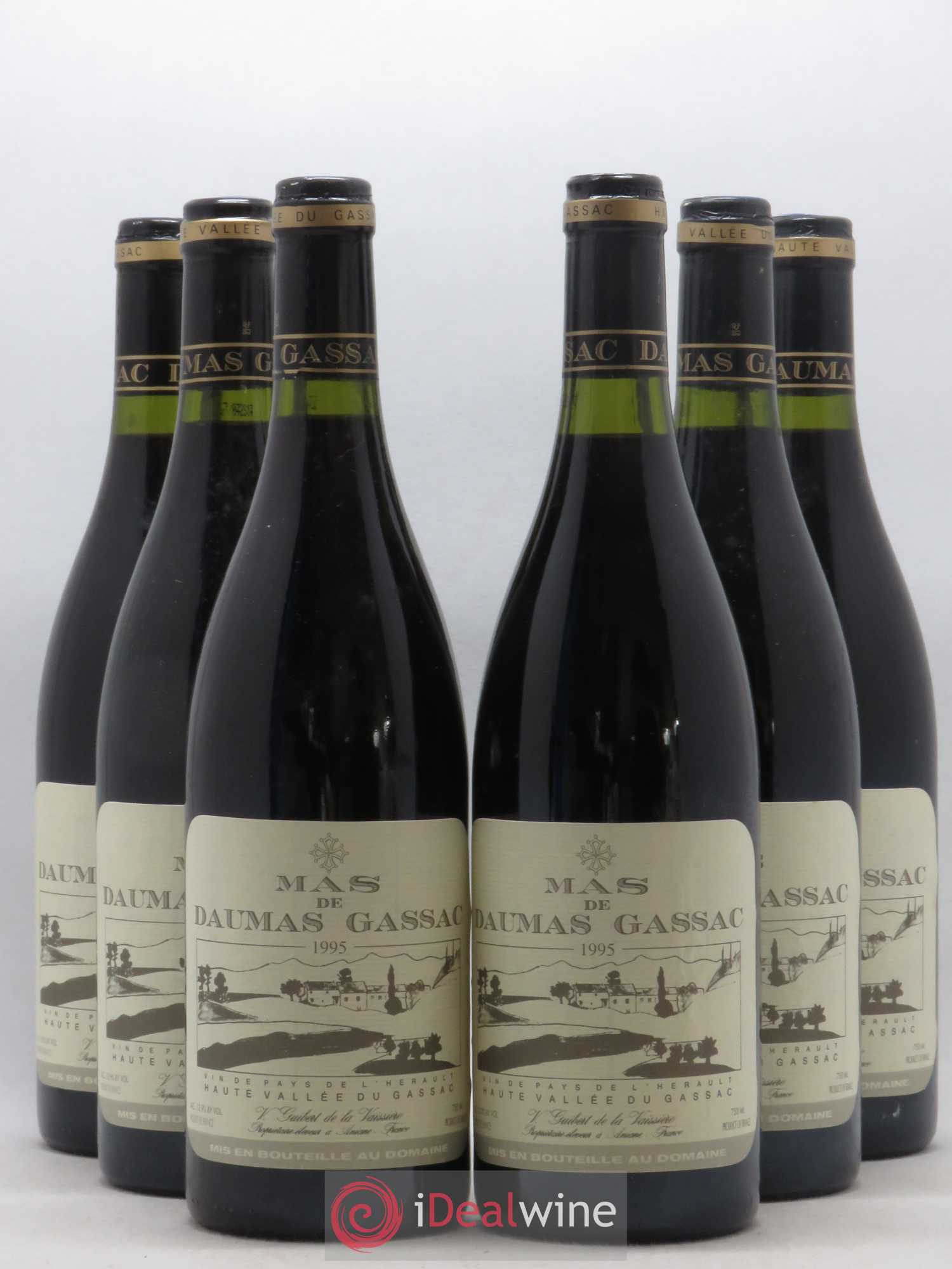 Saint-Guilhem-le-Désert - Cité d'Aniane Mas Daumas Gassac Famille Guibert de La Vaissière 1995 - Lot de 6 bouteilles - 0