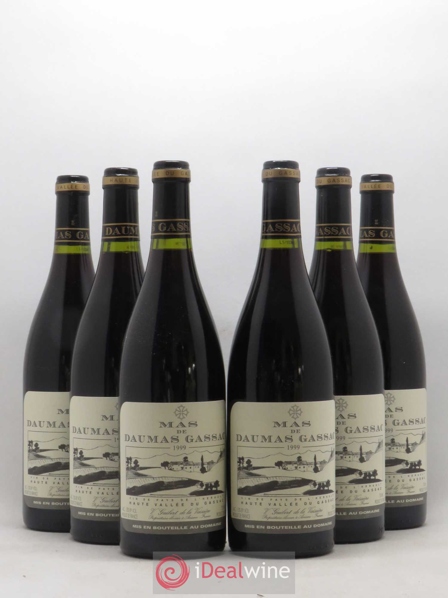 Saint-Guilhem-le-Désert - Cité d'Aniane Mas Daumas Gassac Famille Guibert de La Vaissière 1999 - Lot de 6 bouteilles - 0