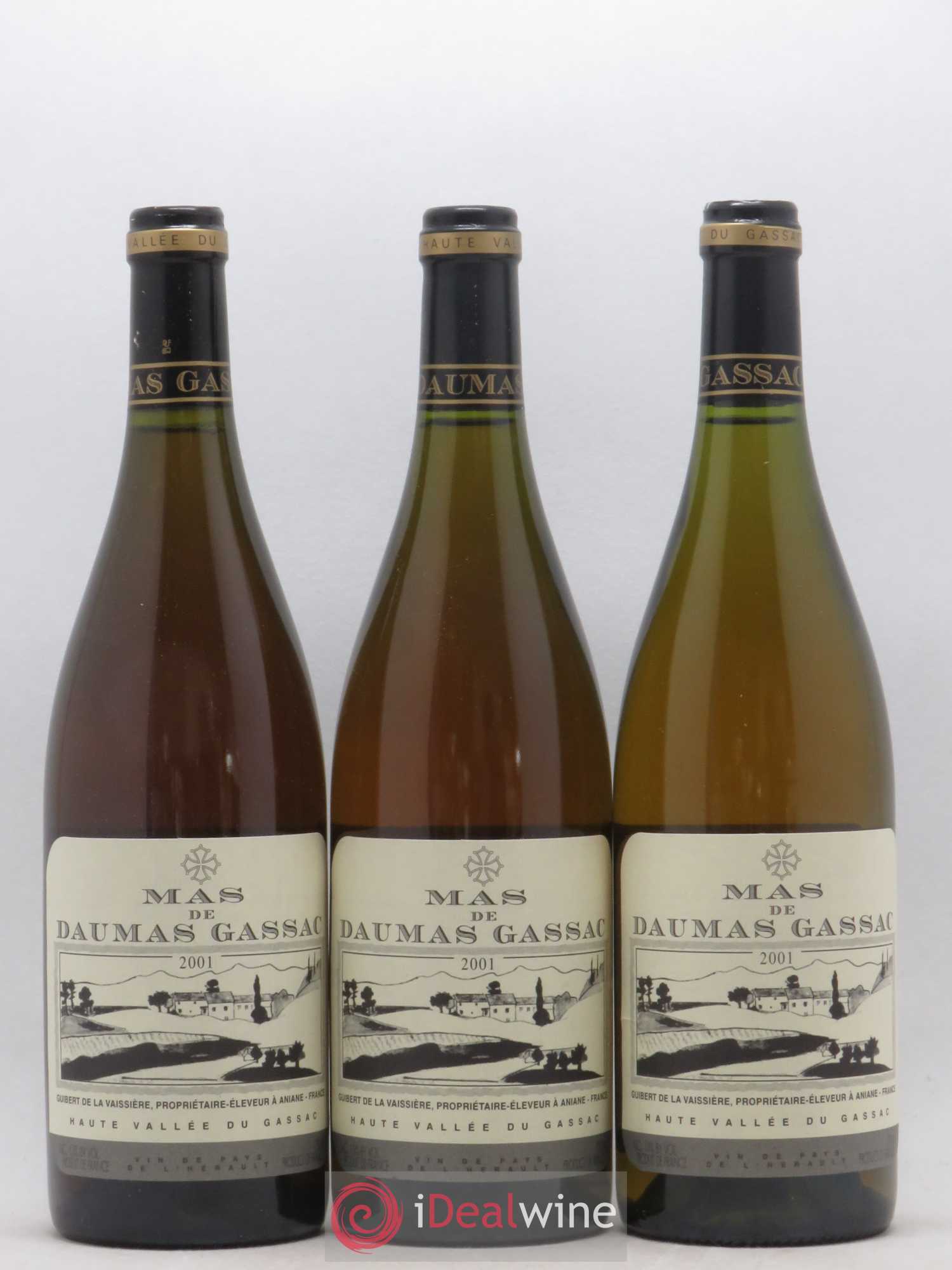 Saint-Guilhem-le-Désert - Cité d'Aniane Mas Daumas Gassac Famille Guibert de La Vaissière 2001 - Lot de 6 bouteilles - 1