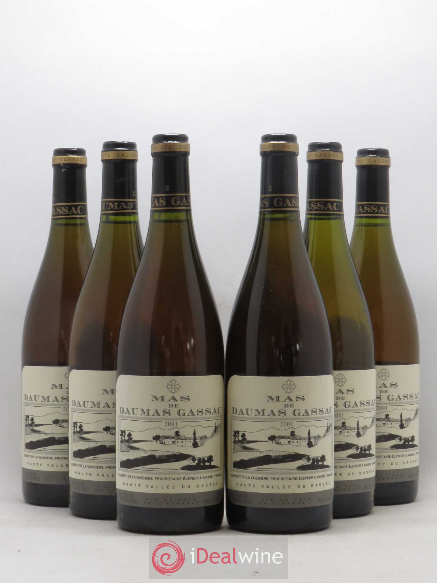 Saint-Guilhem-le-Désert - Cité d'Aniane Mas Daumas Gassac Famille Guibert de La Vaissière 2001 - Lot de 6 bouteilles - 0