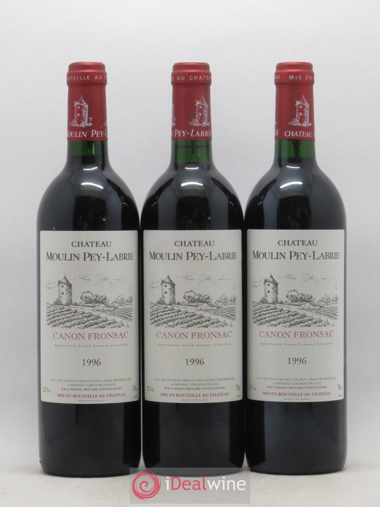 Château Moulin Pey-Labrie 1996 - Lot of 12 bottles - 1