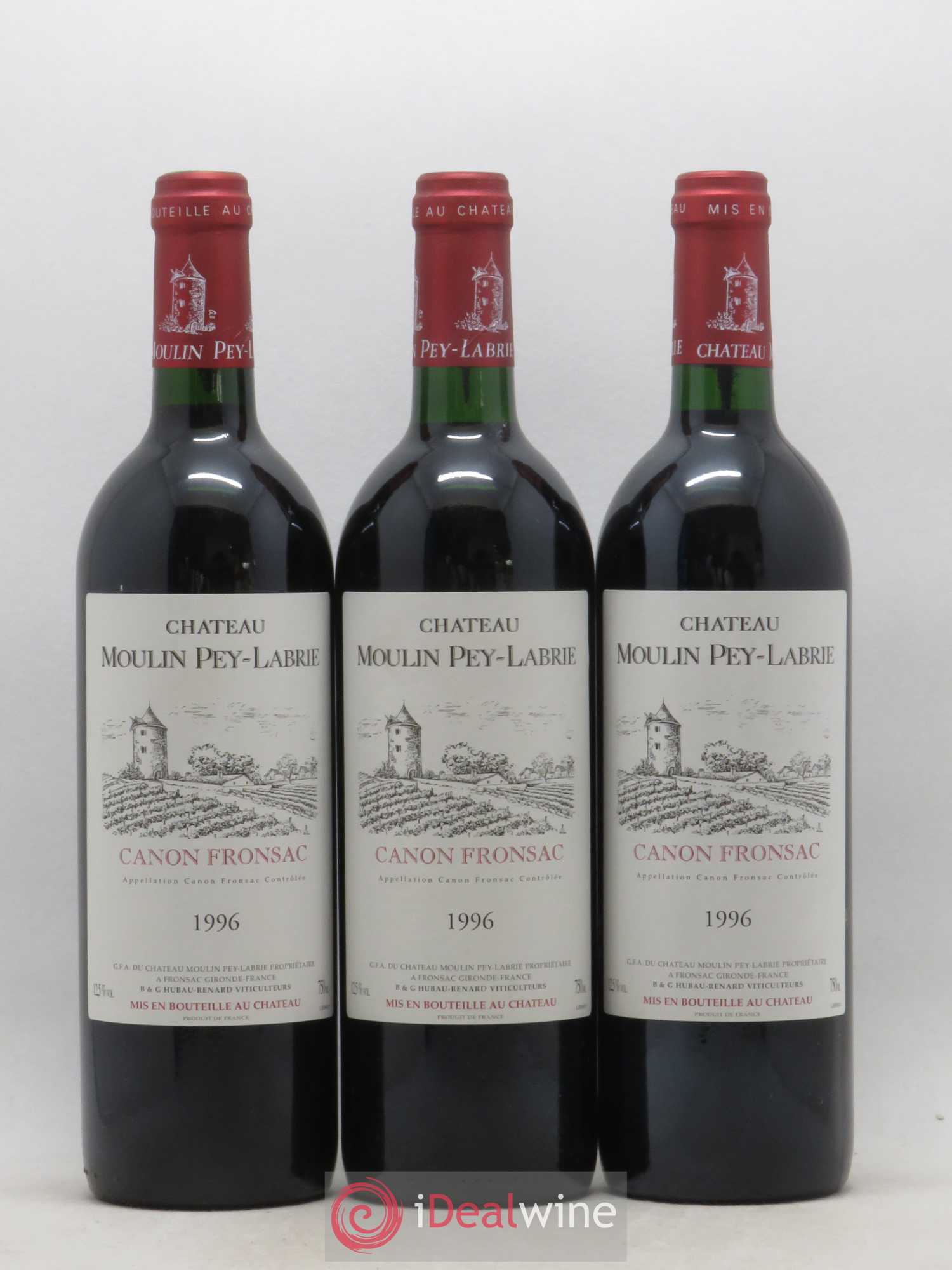 Château Moulin Pey-Labrie 1996 - Lot of 12 bottles - 2