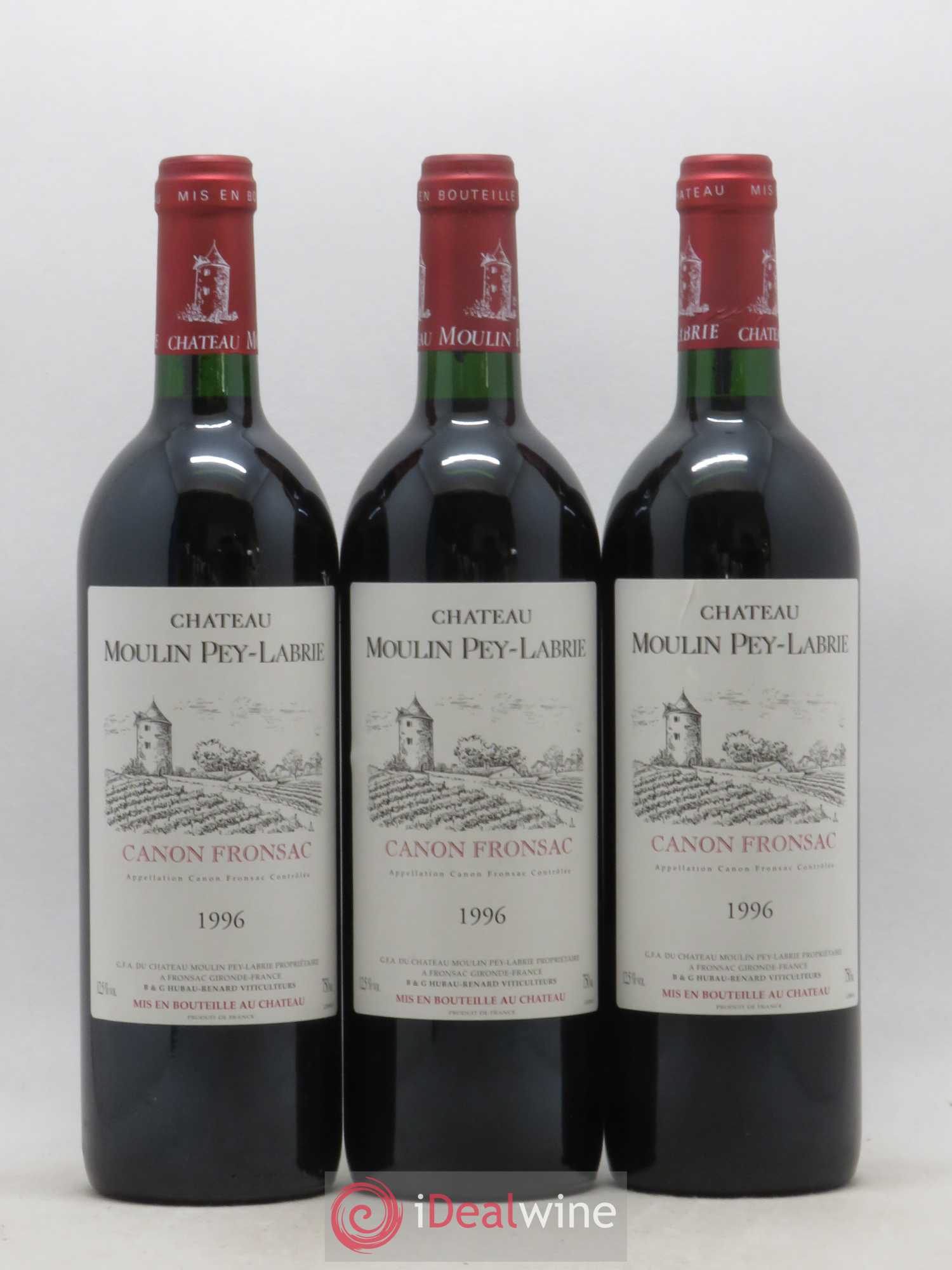 Château Moulin Pey-Labrie 1996 - Lot of 12 bottles - 4