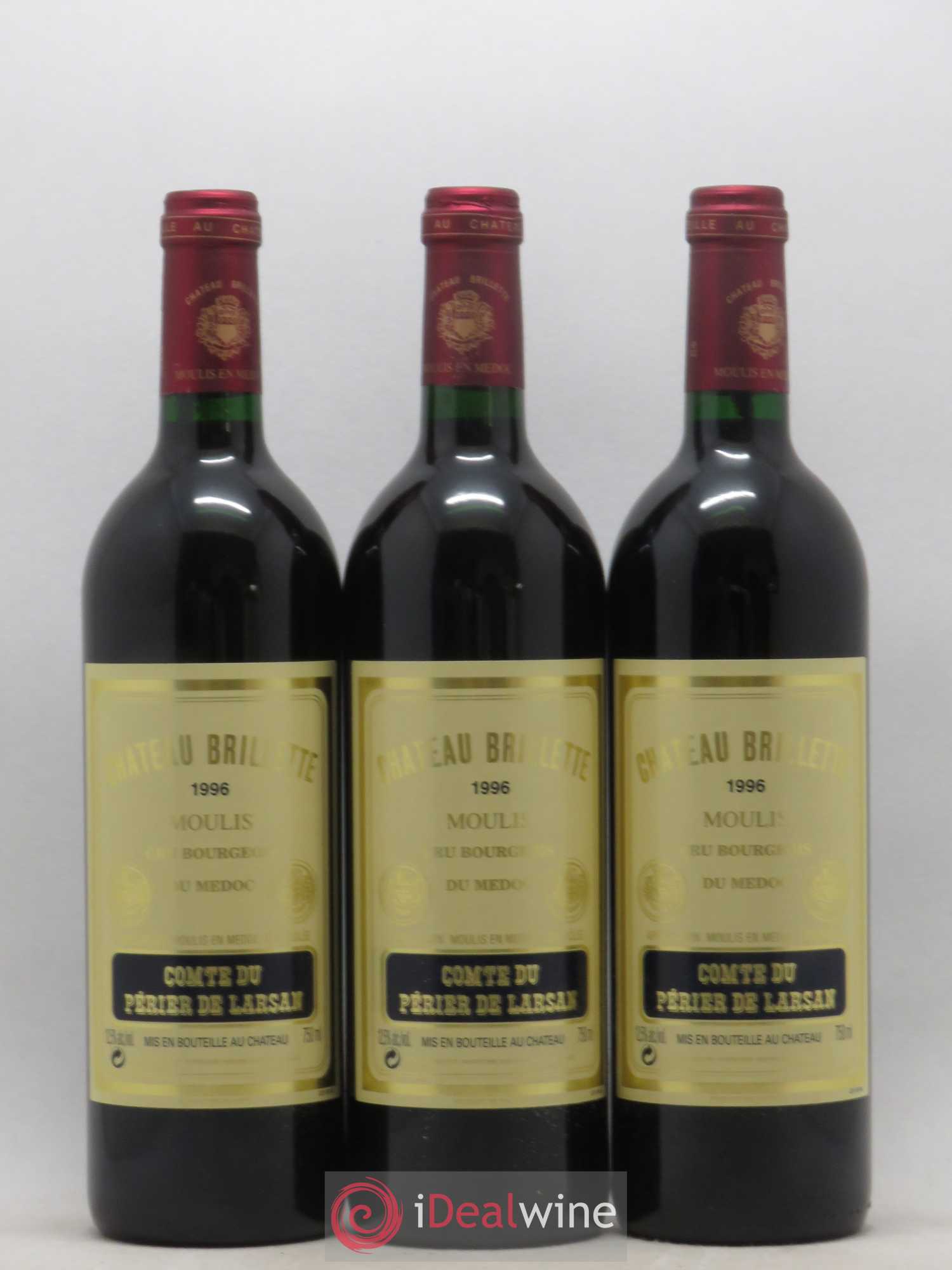 Château Brillette Cru Bourgeois 1996 - Lot of 12 bottles - 2