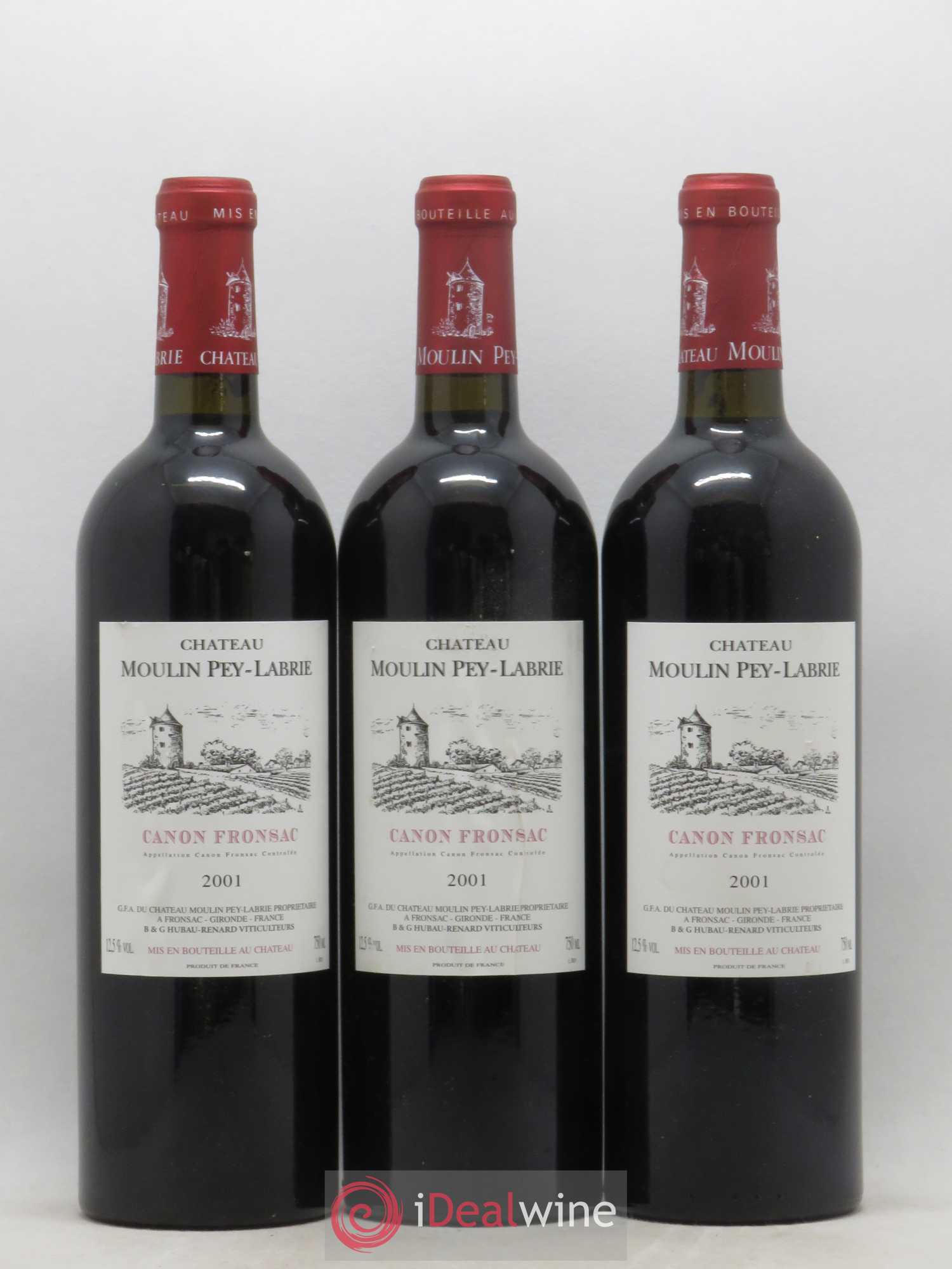 Château Moulin Pey-Labrie 2001 - Lot de 12 bouteilles - 1