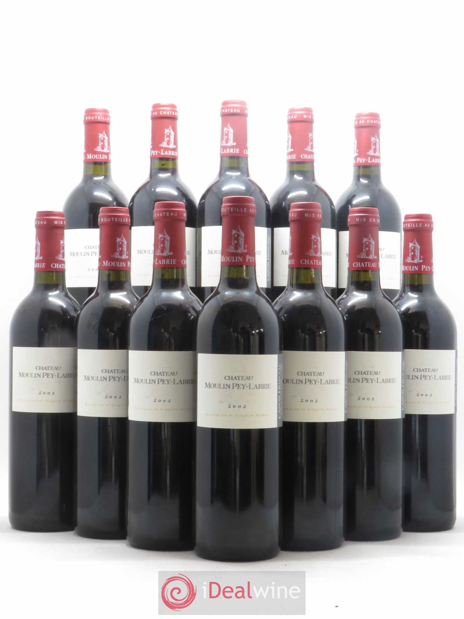 Château Moulin Pey-Labrie 2002 - Lot of 12 bottles - 0