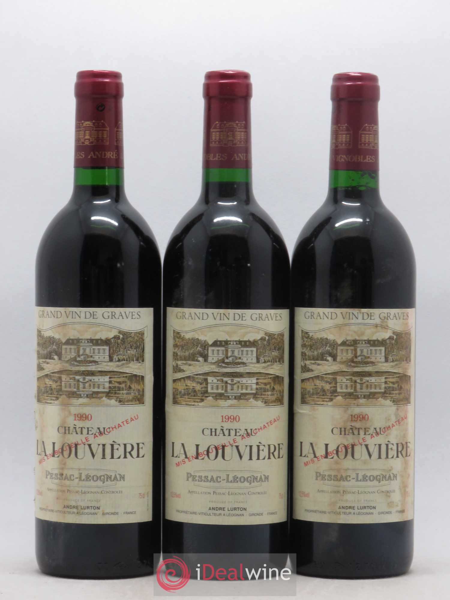 Château la Louvière 1990 - Lot de 12 bouteilles - 1