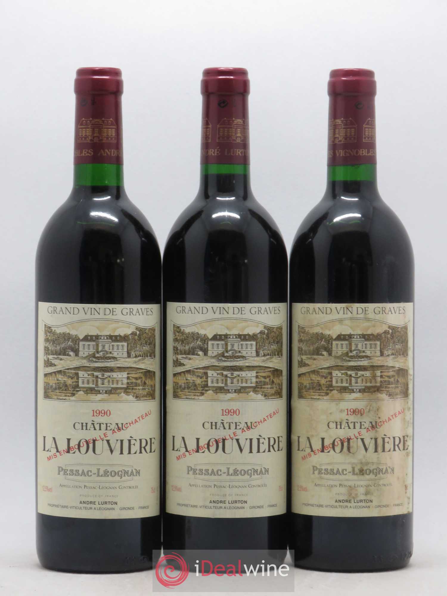 Château la Louvière 1990 - Lot de 12 bouteilles - 2