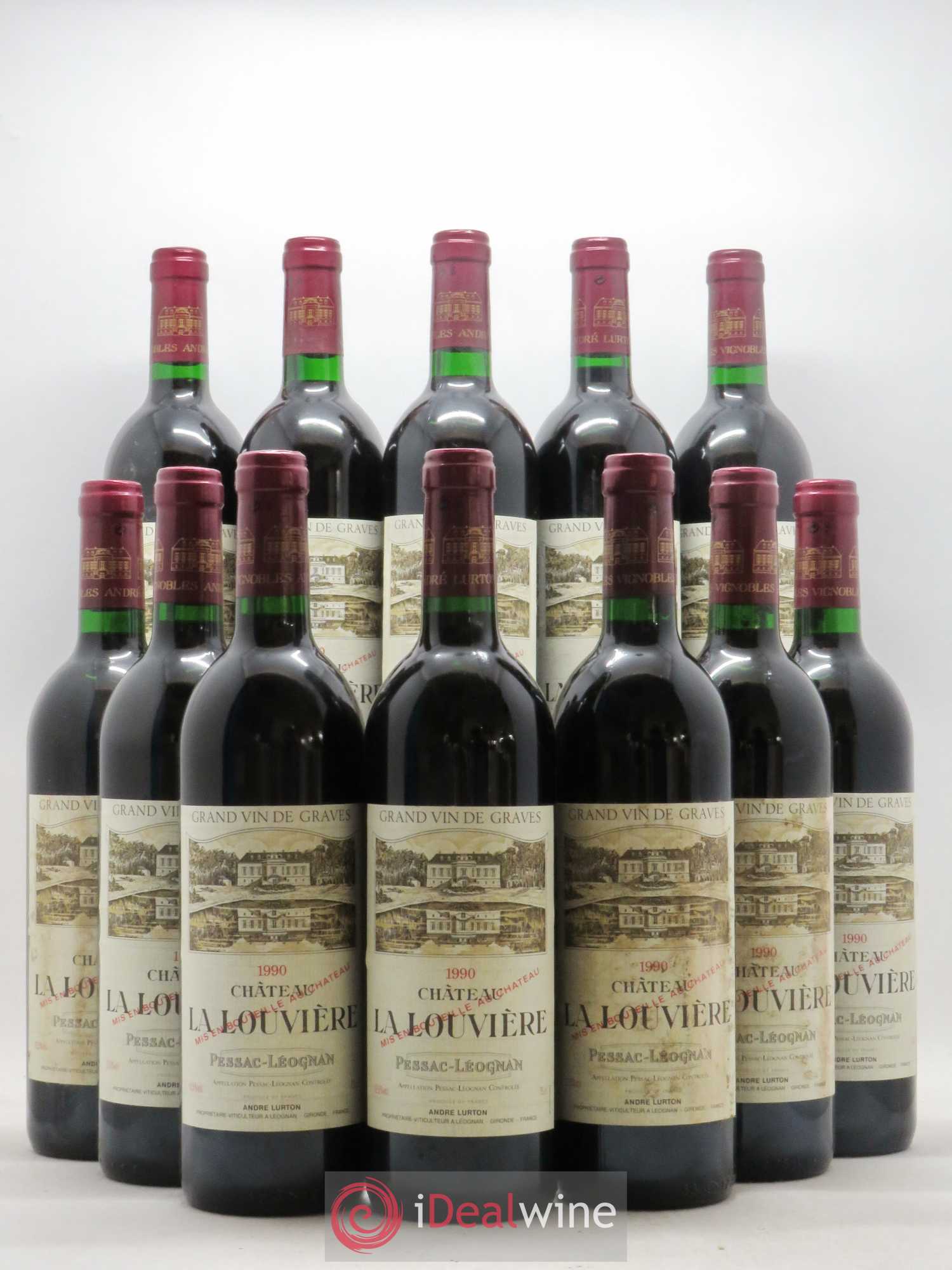 Château la Louvière 1990 - Lot de 12 bouteilles - 0