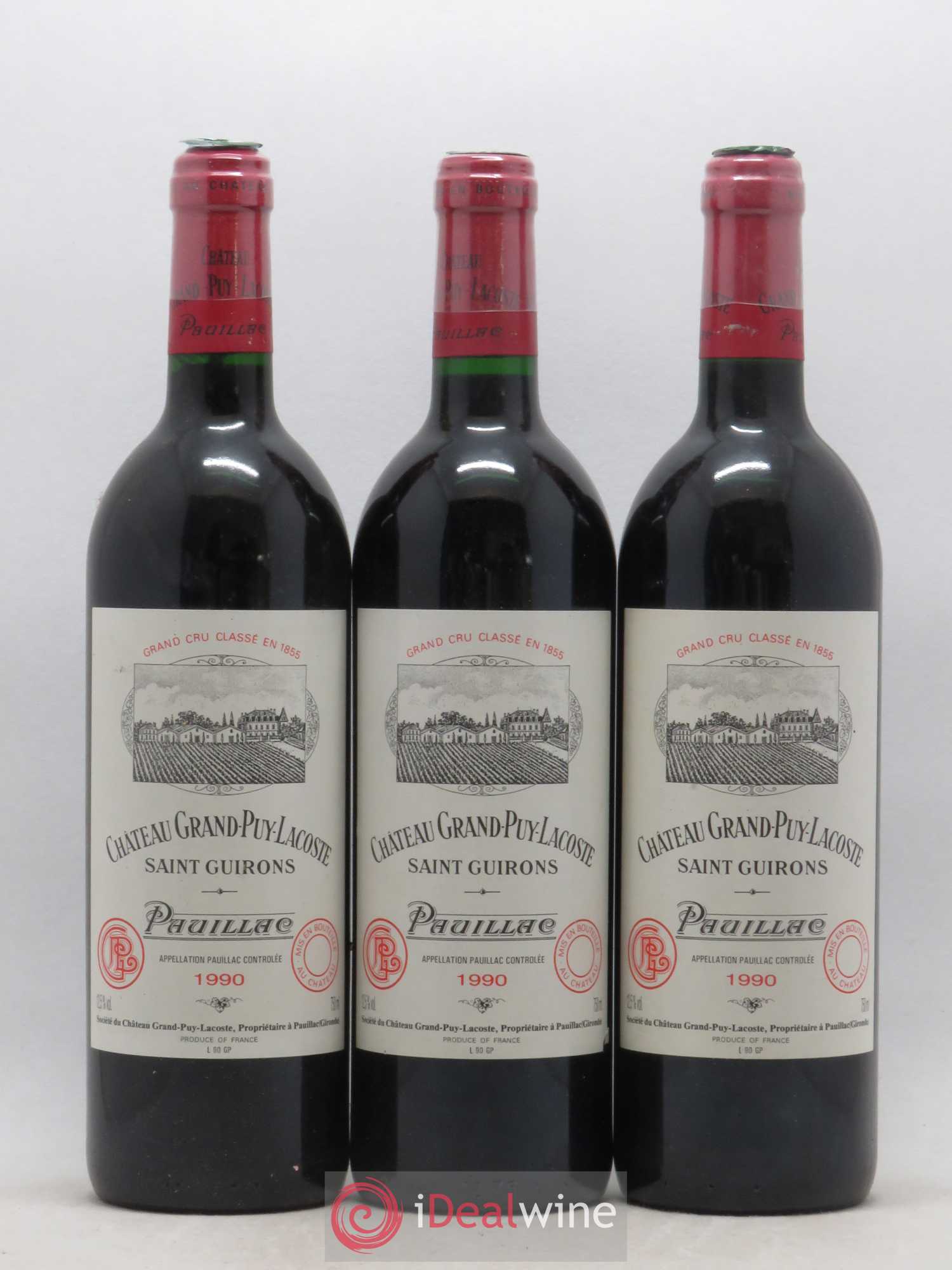 Château Grand Puy Lacoste 5ème Grand Cru Classé 1990 - Lot of 12 bottles - 1