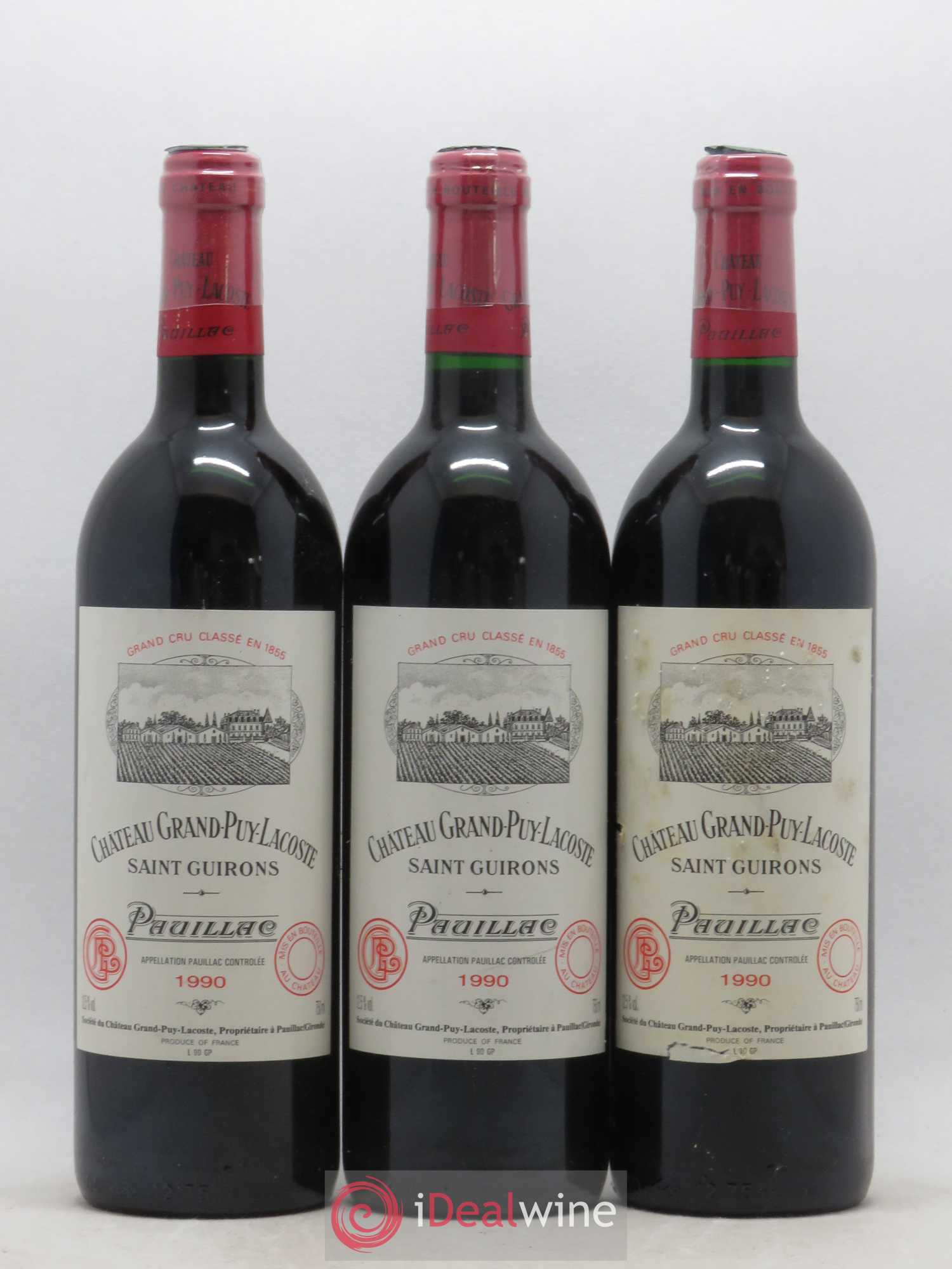 Château Grand Puy Lacoste 5ème Grand Cru Classé 1990 - Lot of 12 bottles - 3