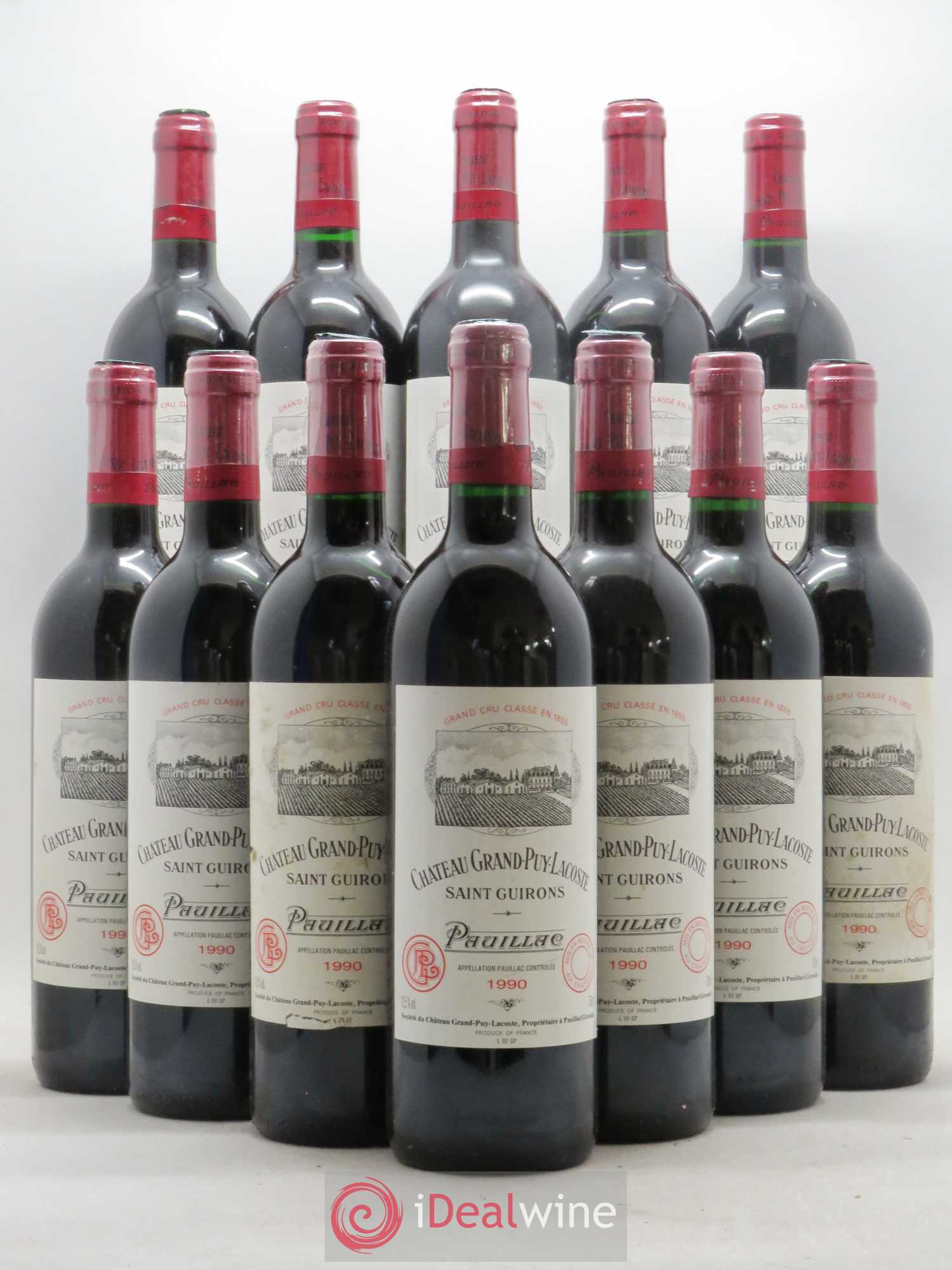 Château Grand Puy Lacoste 5ème Grand Cru Classé 1990 - Lot of 12 bottles - 0