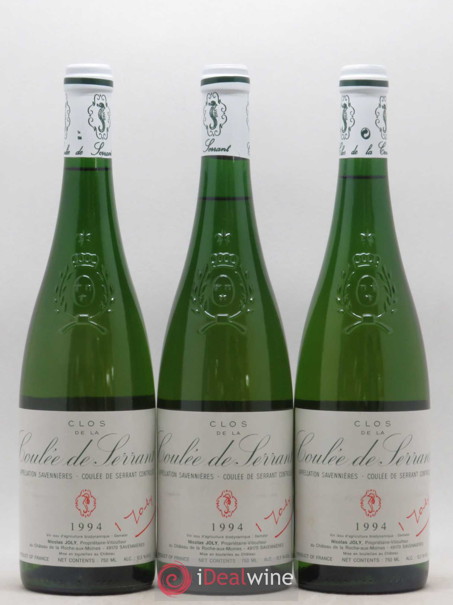 Savennières Clos de la Coulée de Serrant Vignobles de la Coulée de Serrant - Nicolas Joly 1994 - Lot de 6 bouteilles - 1