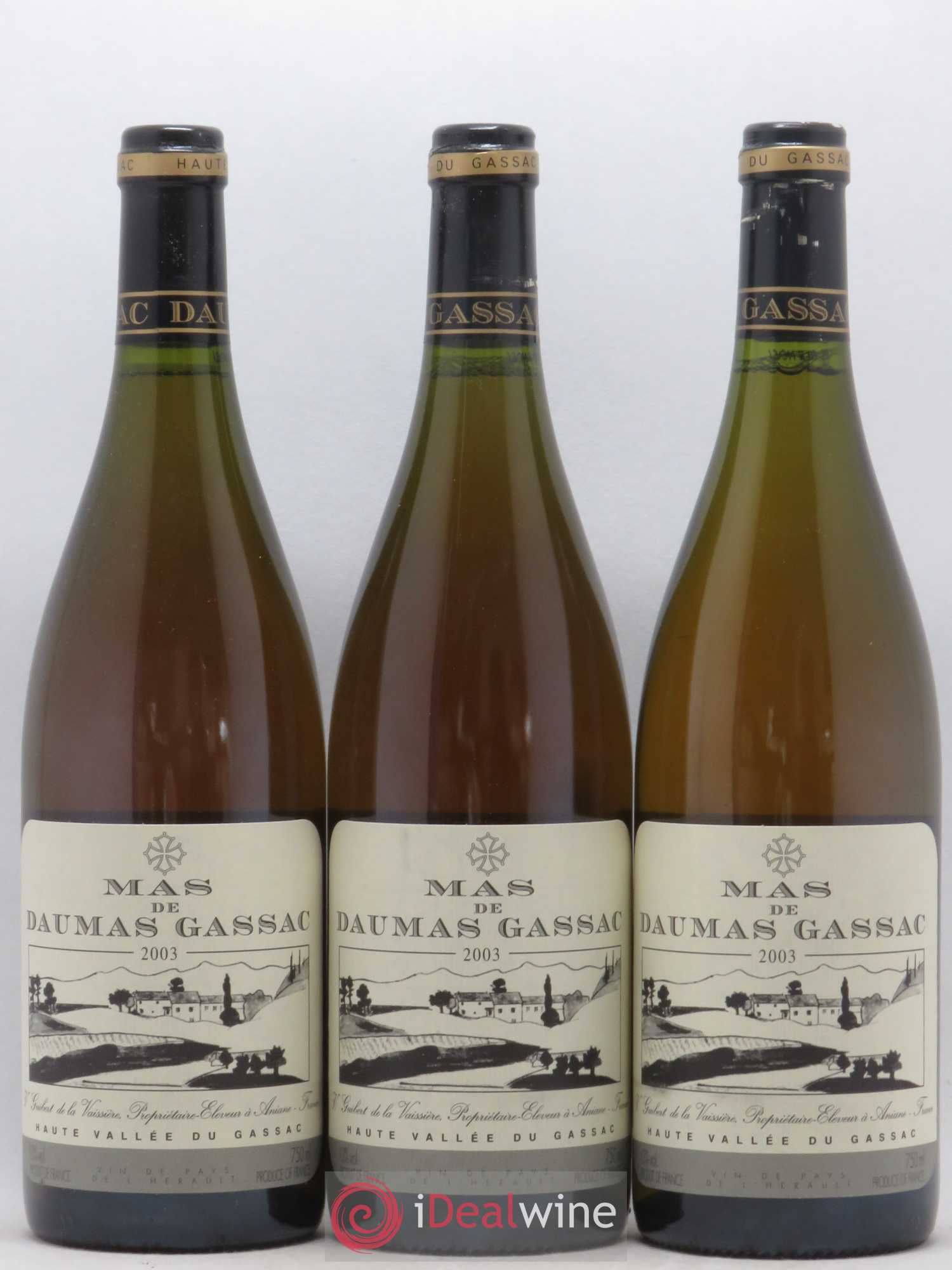 Saint-Guilhem-le-Désert - Cité d'Aniane Mas Daumas Gassac Famille Guibert de La Vaissière 2003 - Lot de 6 bouteilles - 1