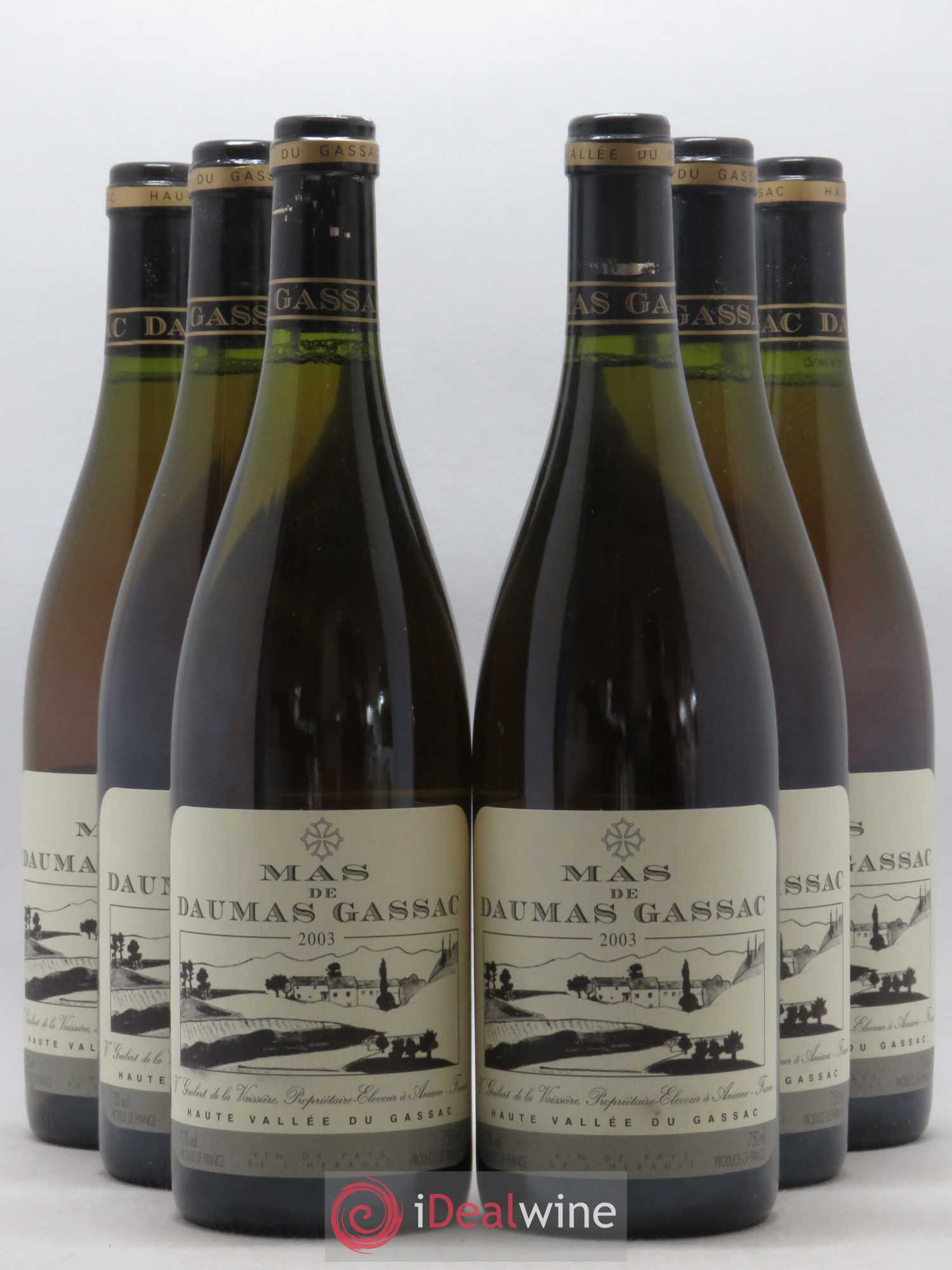 Saint-Guilhem-le-Désert - Cité d'Aniane Mas Daumas Gassac Famille Guibert de La Vaissière 2003 - Lot de 6 bouteilles - 0