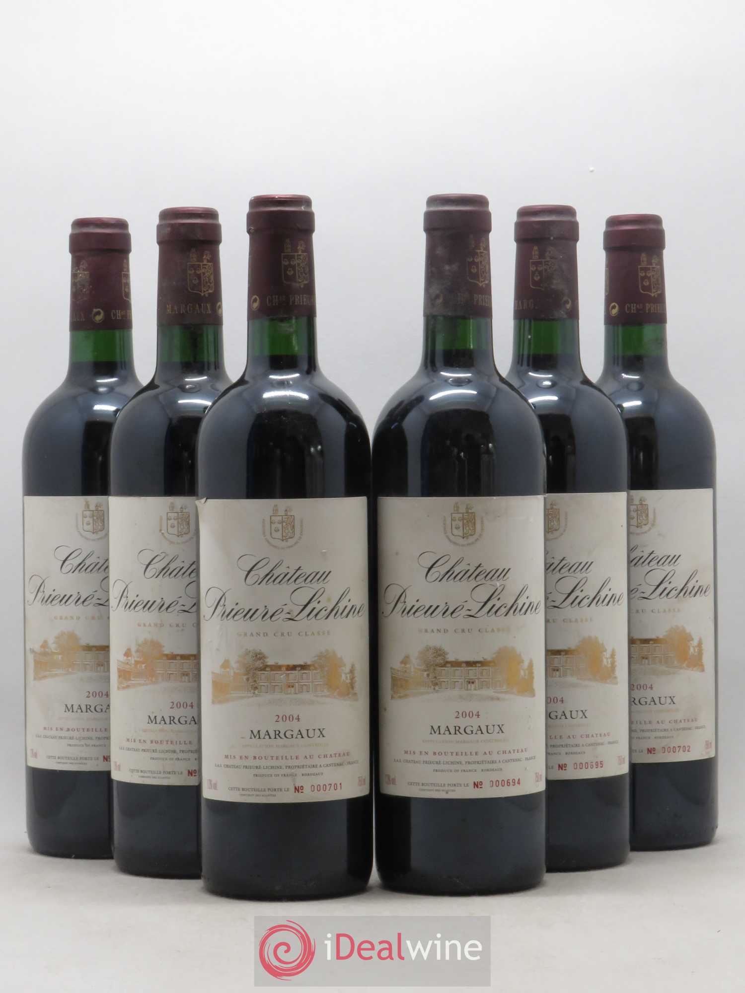 Château Prieuré Lichine 4ème Grand Cru Classé 2004 - Lot de 6 bouteilles - 0