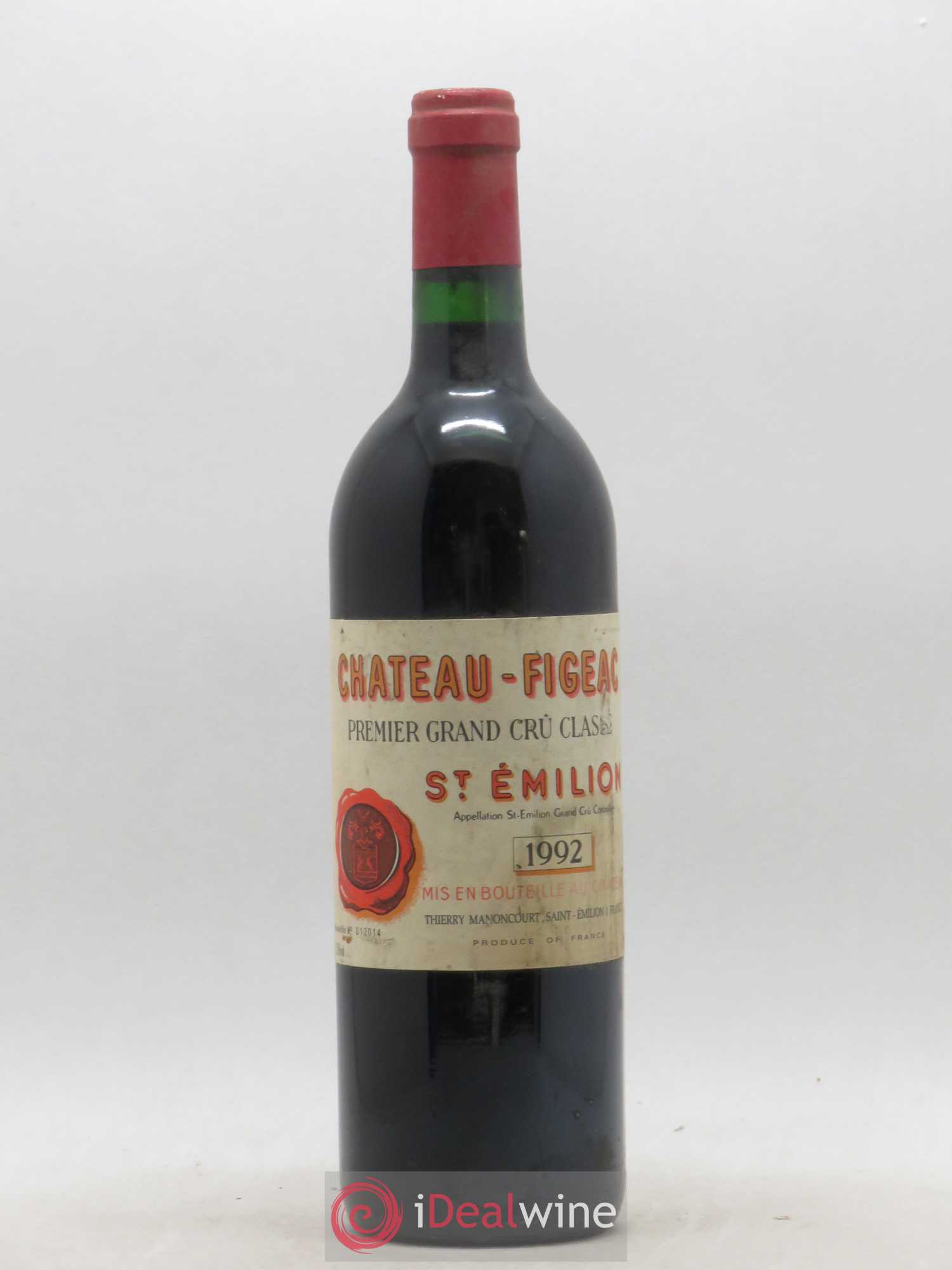 Château Figeac 1er Grand Cru Classé A 1992 - Lot de 1 bouteille - 0
